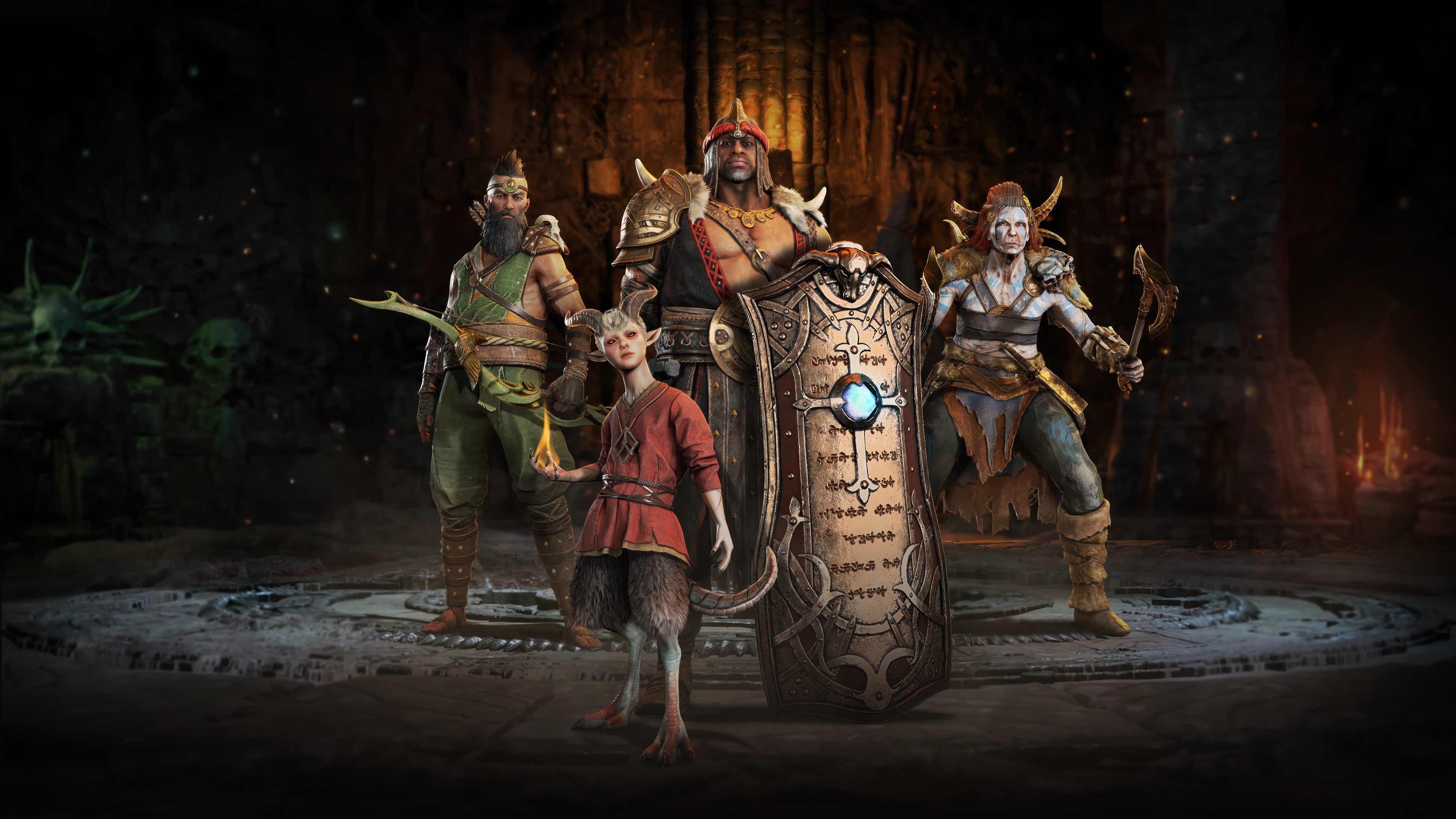 Diablo IV characters with a large shield HD Wallpaper