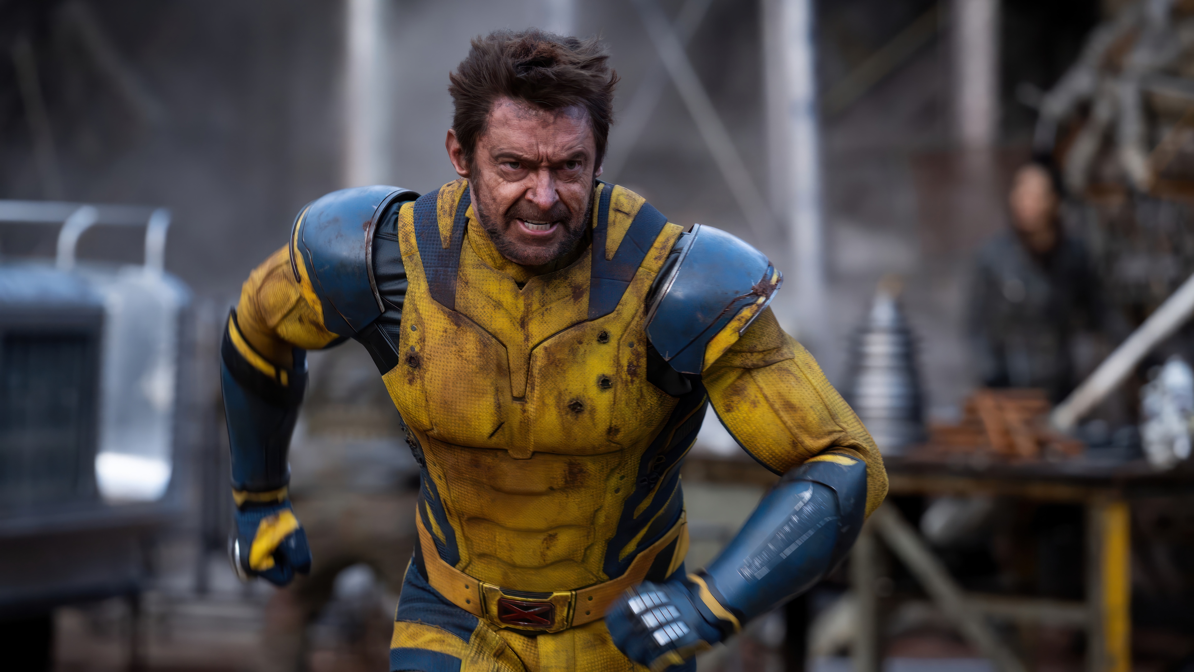 Wolverine in Yellow and Blue Suit 4K HD Wallpaper