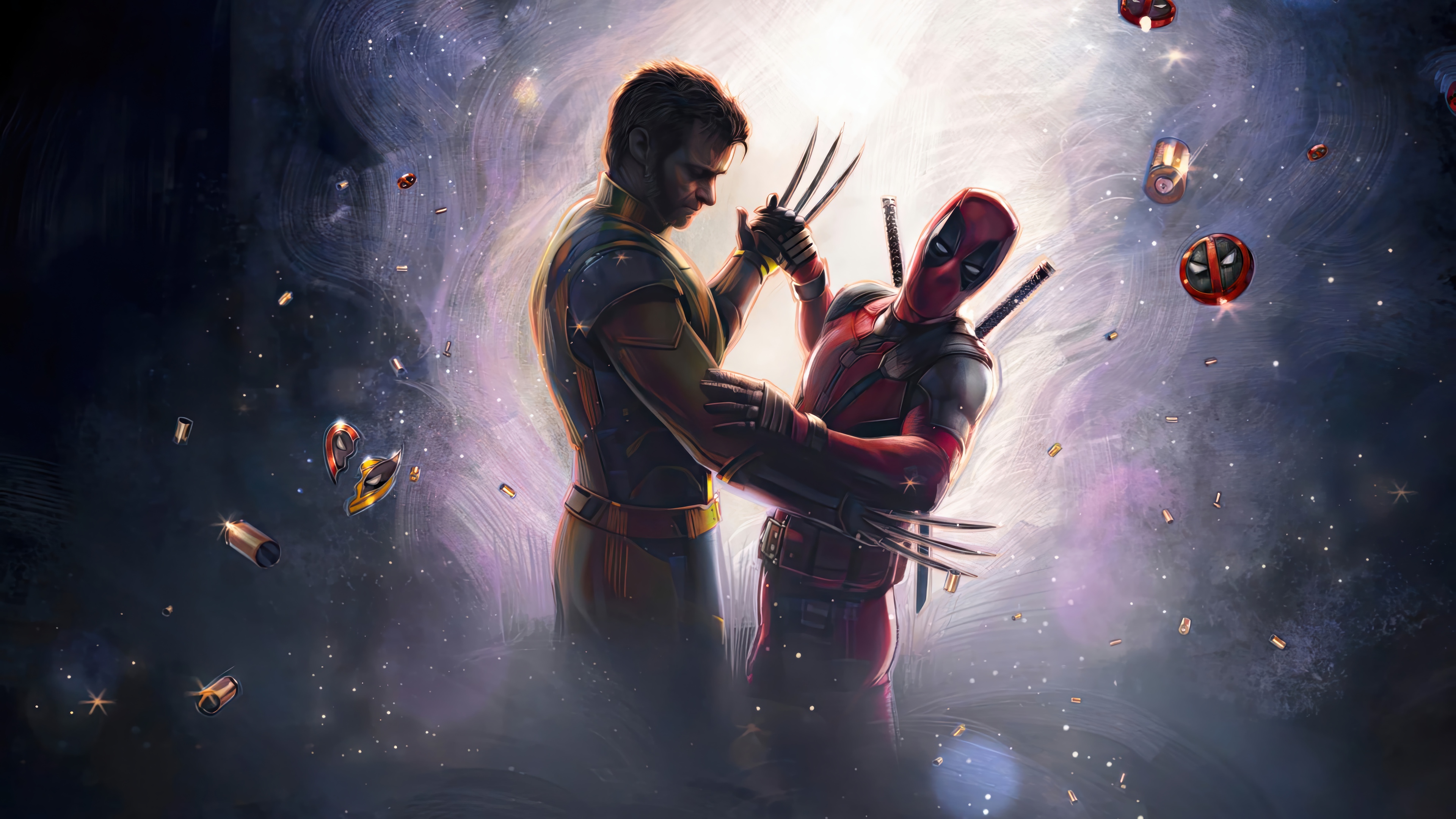 Deadpool and Wolverine in Space 4K HD Wallpaper