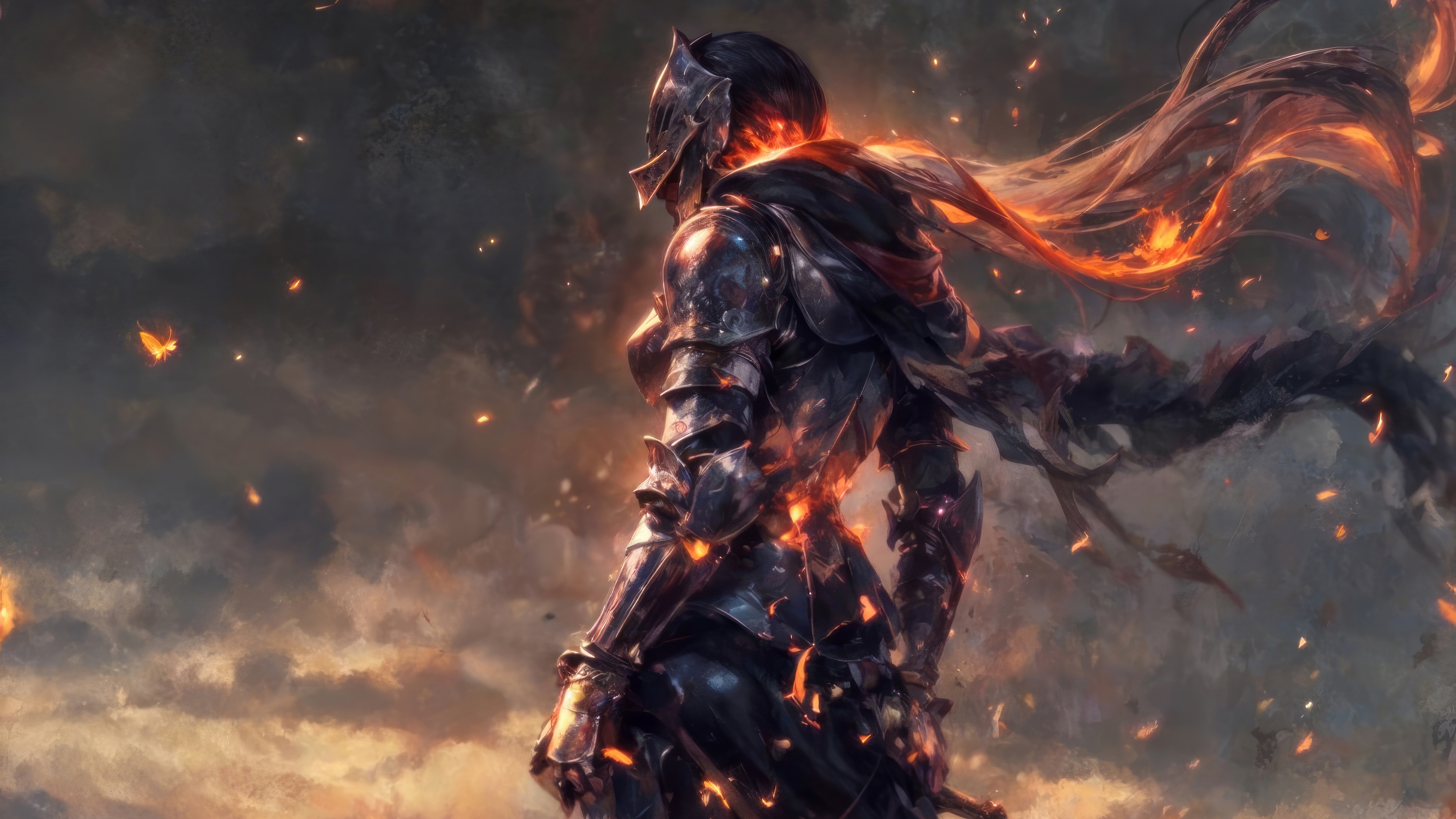 Dark Souls Knight in Flames 4K HD Wallpaper