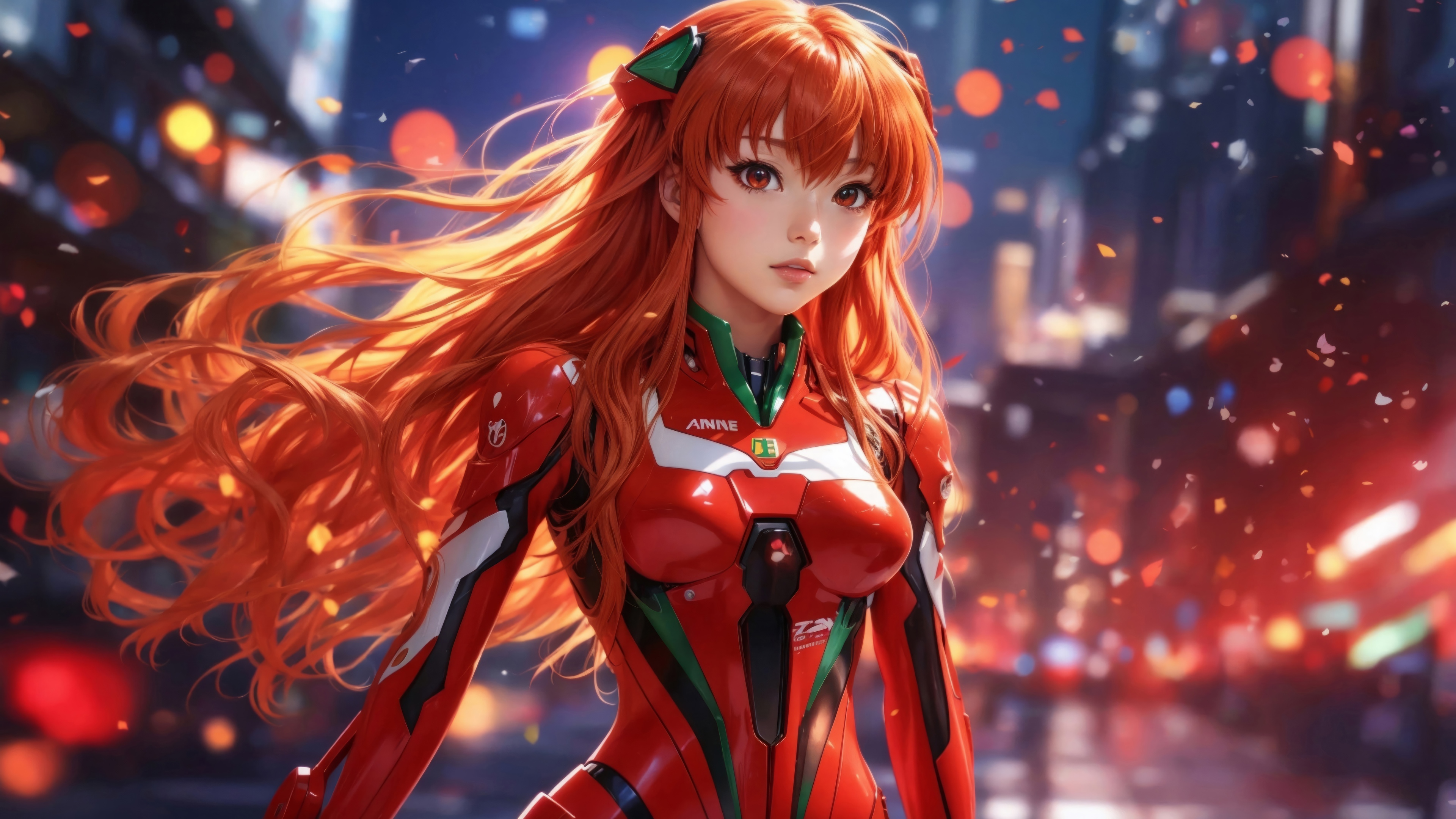Asuka Langley Soryu in Evangelion 4K HD Wallpaper
