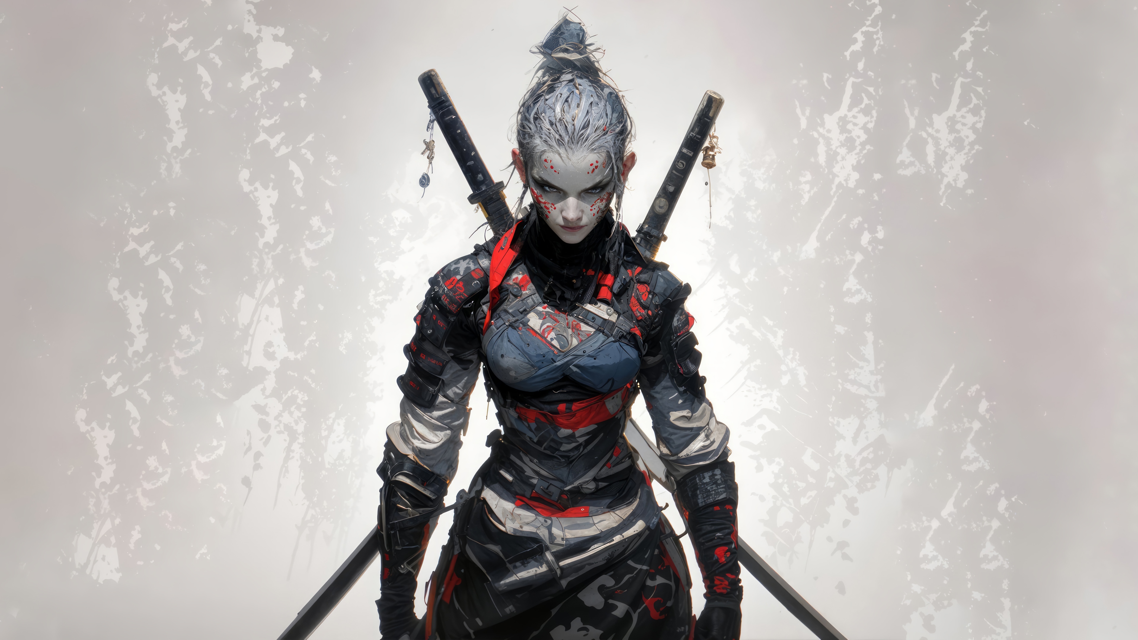 Fantasy Warrior Girl with Swords 4K HD Wallpaper