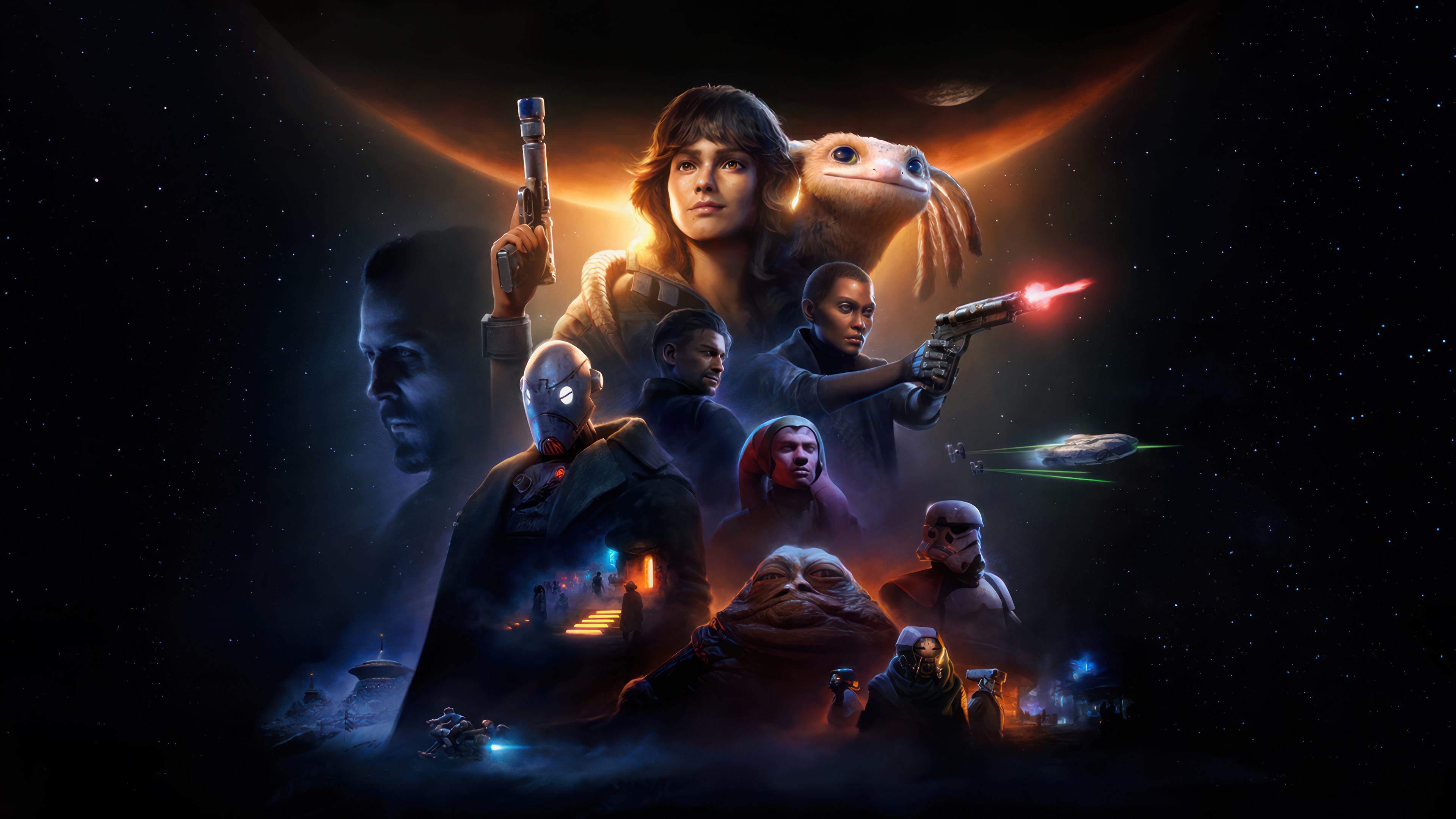 Star Wars Outlaws 4K Poster with Kay Vess and Nix HD Wallpaper