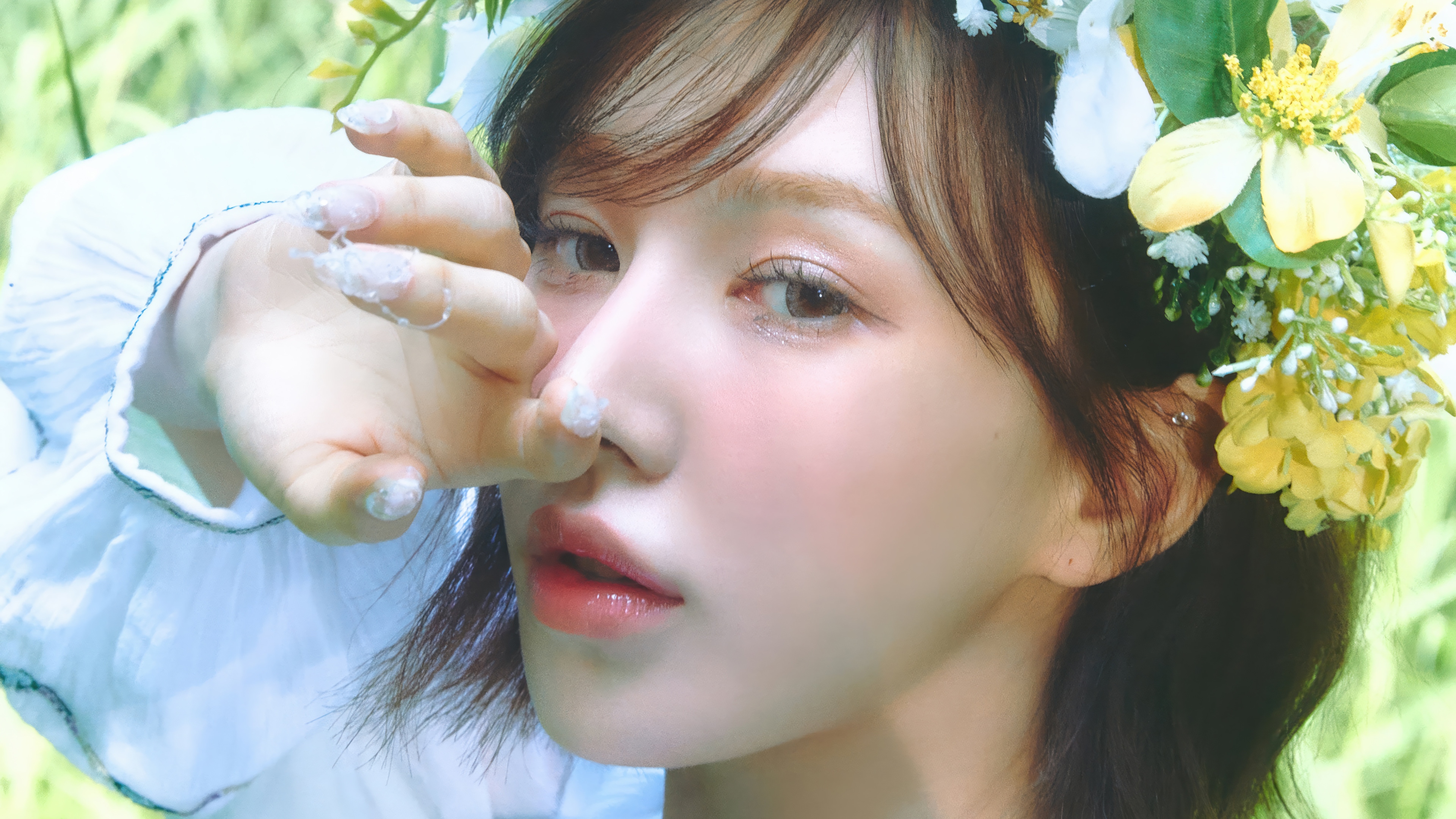 Wendy from Red Velvet wearing a flower crown HD Wallpaper