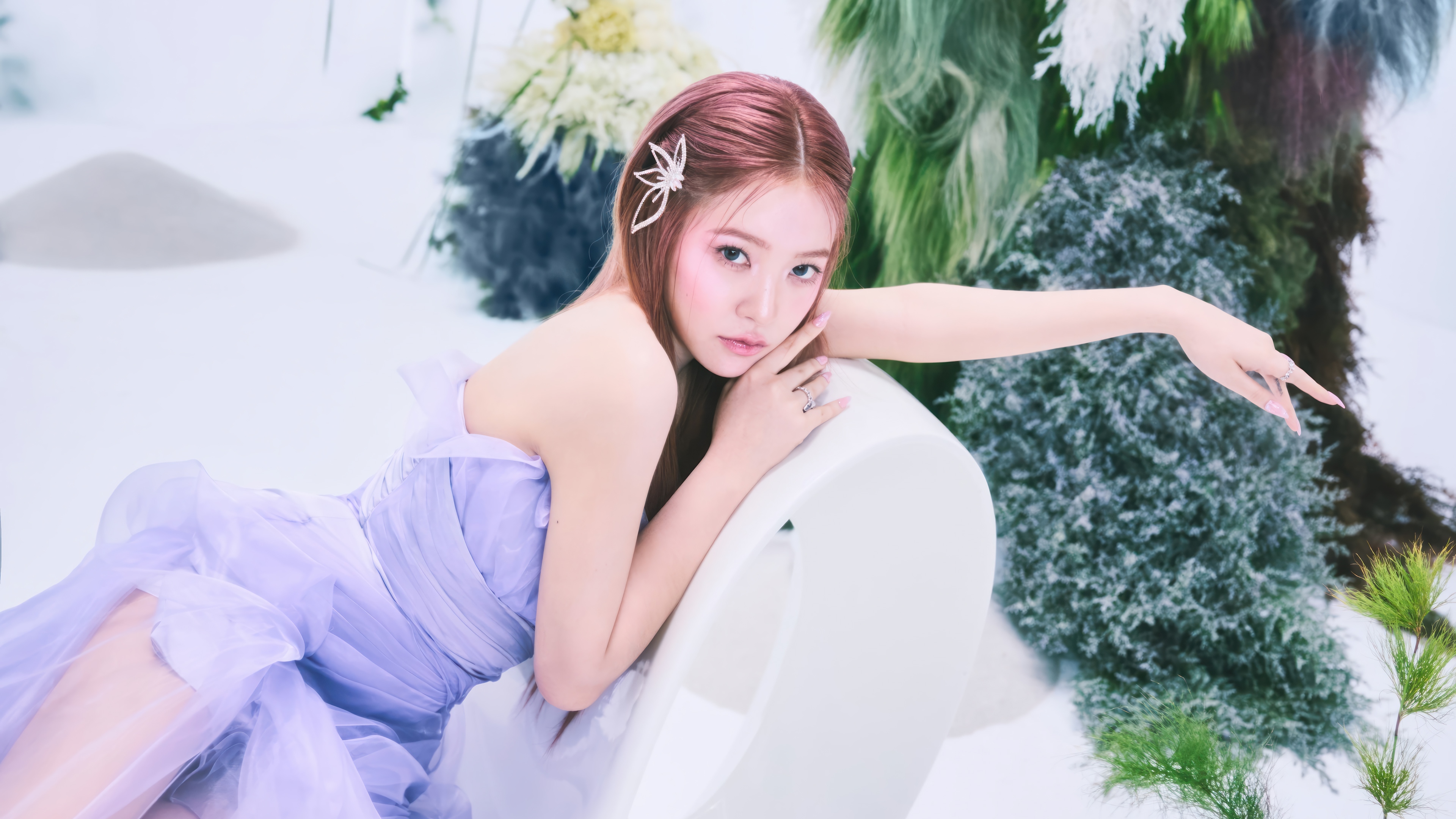 Yeri from Red Velvet in a purple dress HD Wallpaper