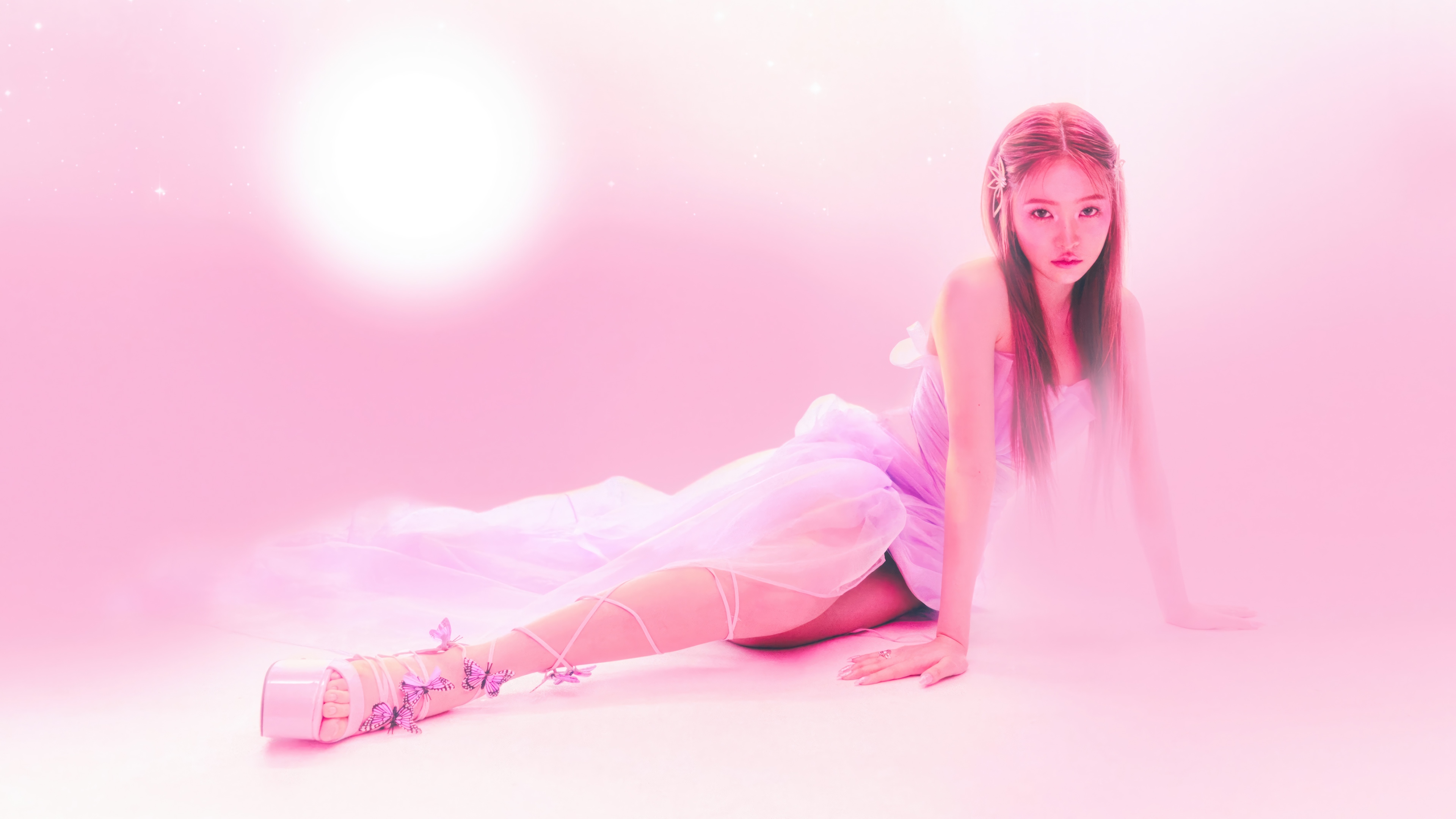 Yeri from Red Velvet in a pink cosmic setting HD Wallpaper