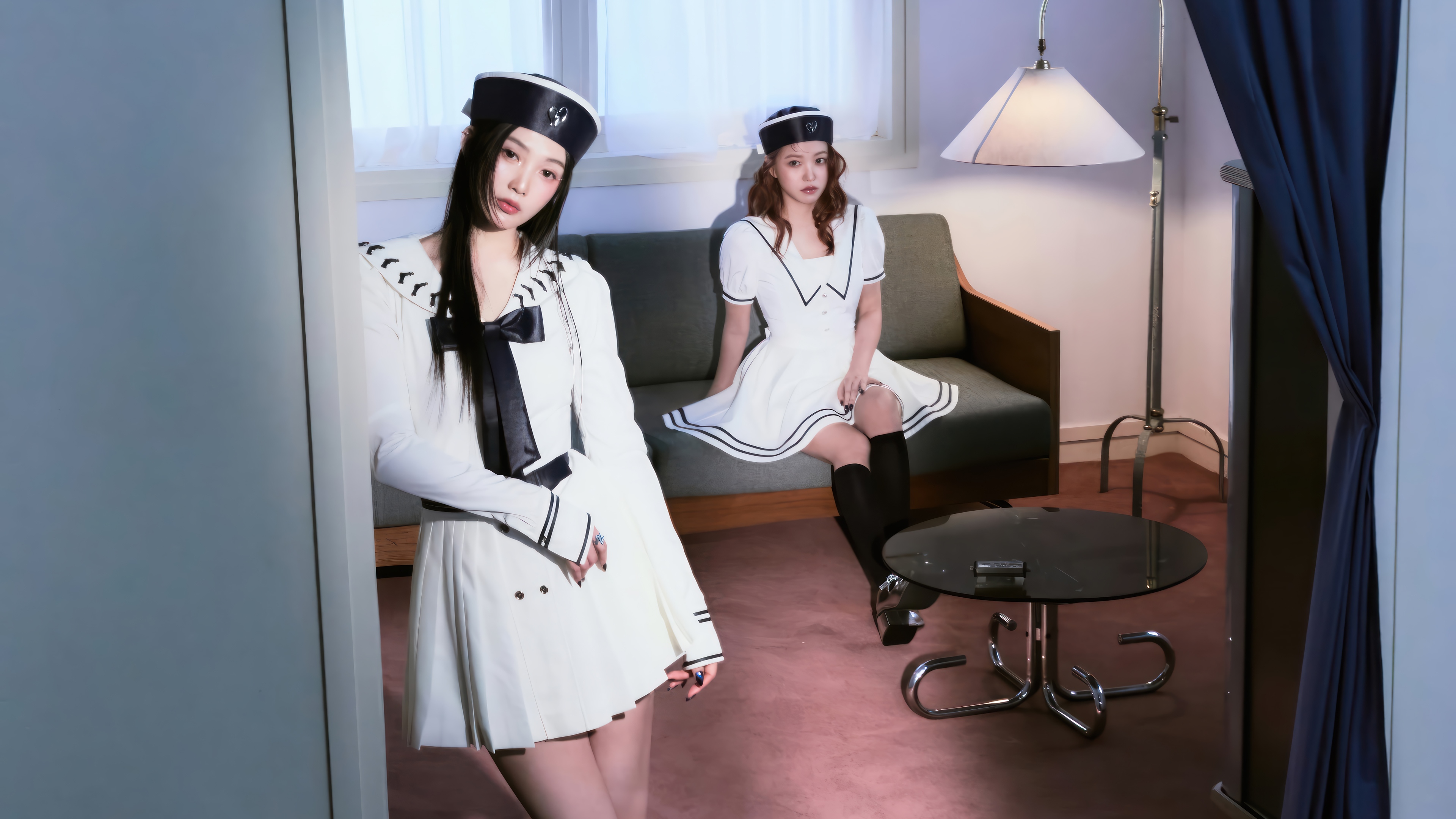 Red Velvet's Joy and Yeri in Sailor Outfits HD Wallpaper