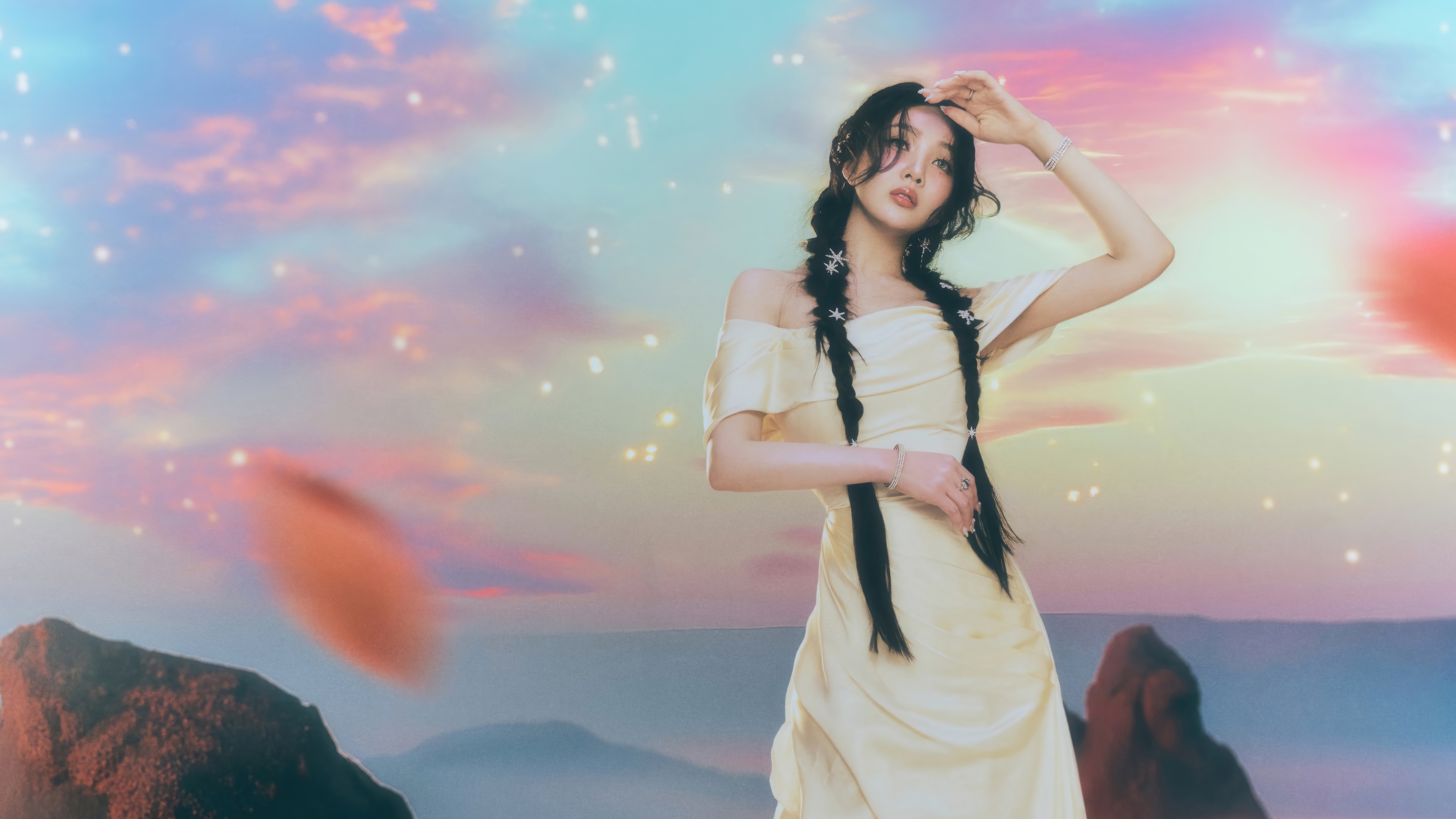 Joy from Red Velvet in a cosmic setting 4K HD Wallpaper