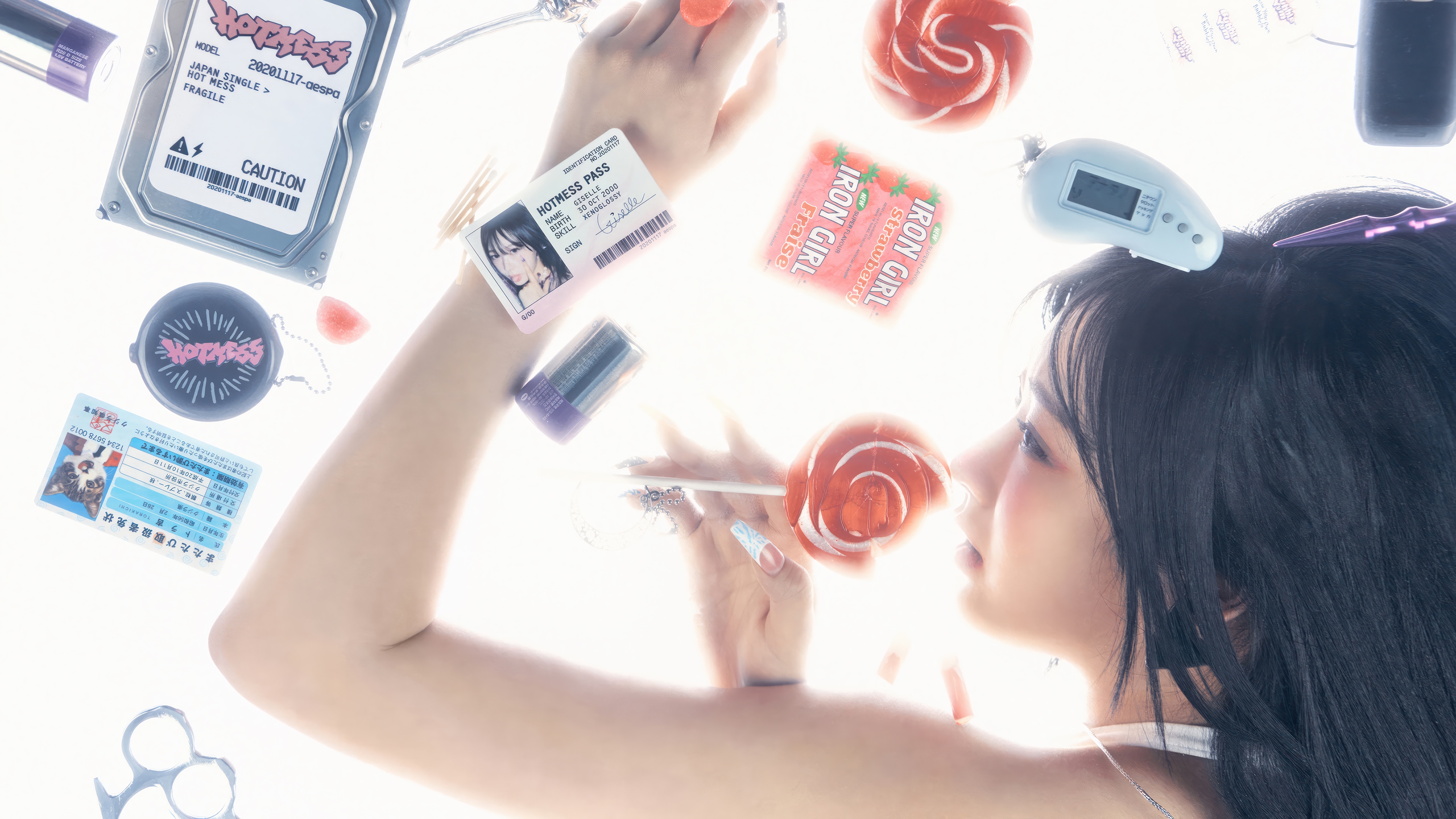 Giselle from Aespa with Hot Mess items HD Wallpaper