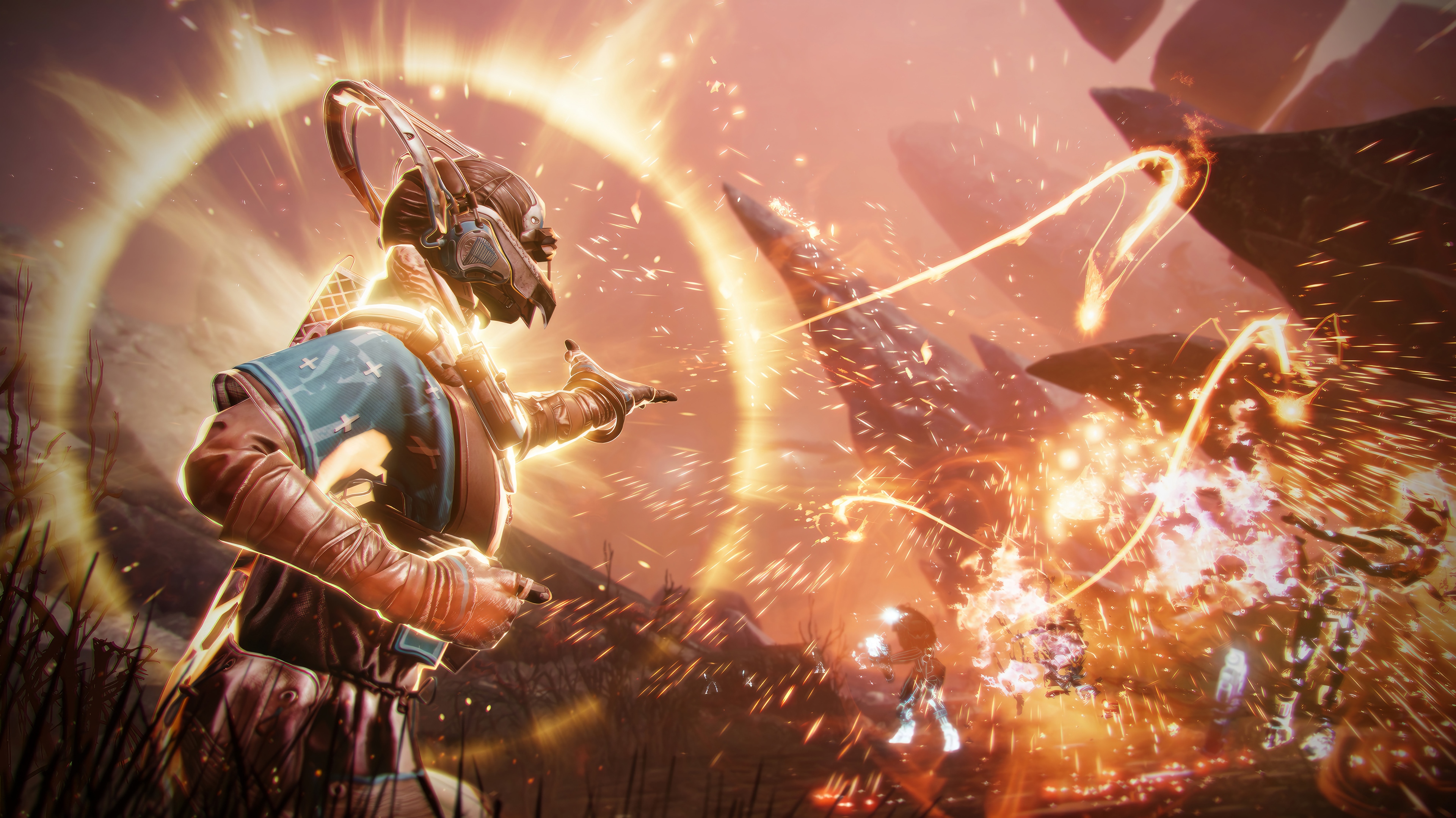 Destiny 2 Guardian casting a spell with golden light HD Wallpaper