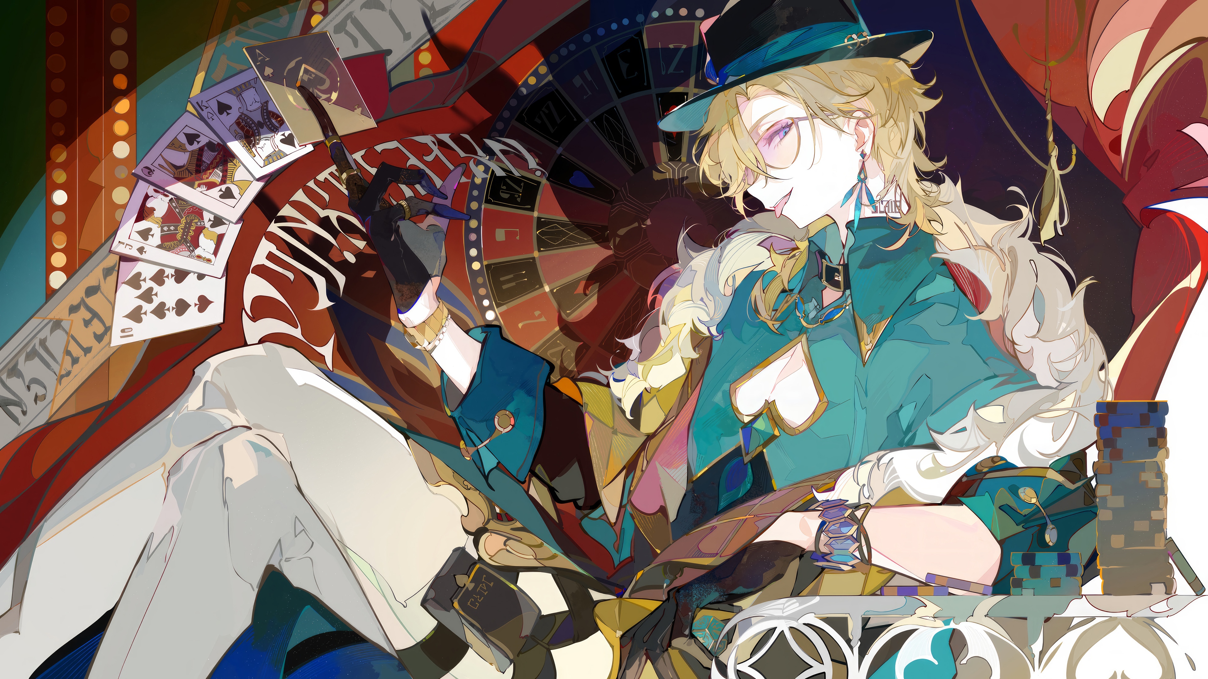 Aventurine from Honkai: Star Rail playing cards HD Wallpaper