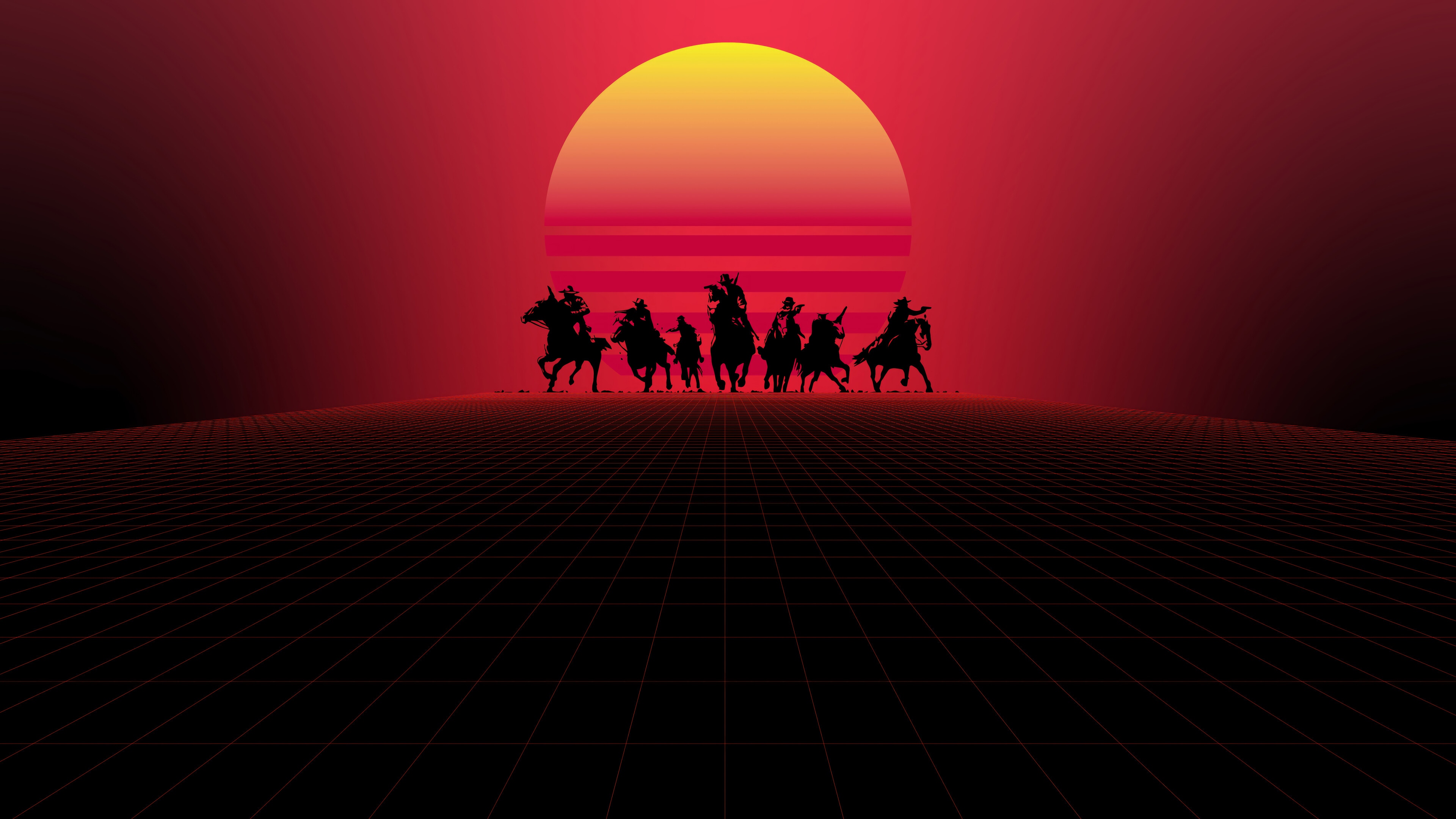 Red Dead Redemption 4K Outrun Art HD Wallpaper