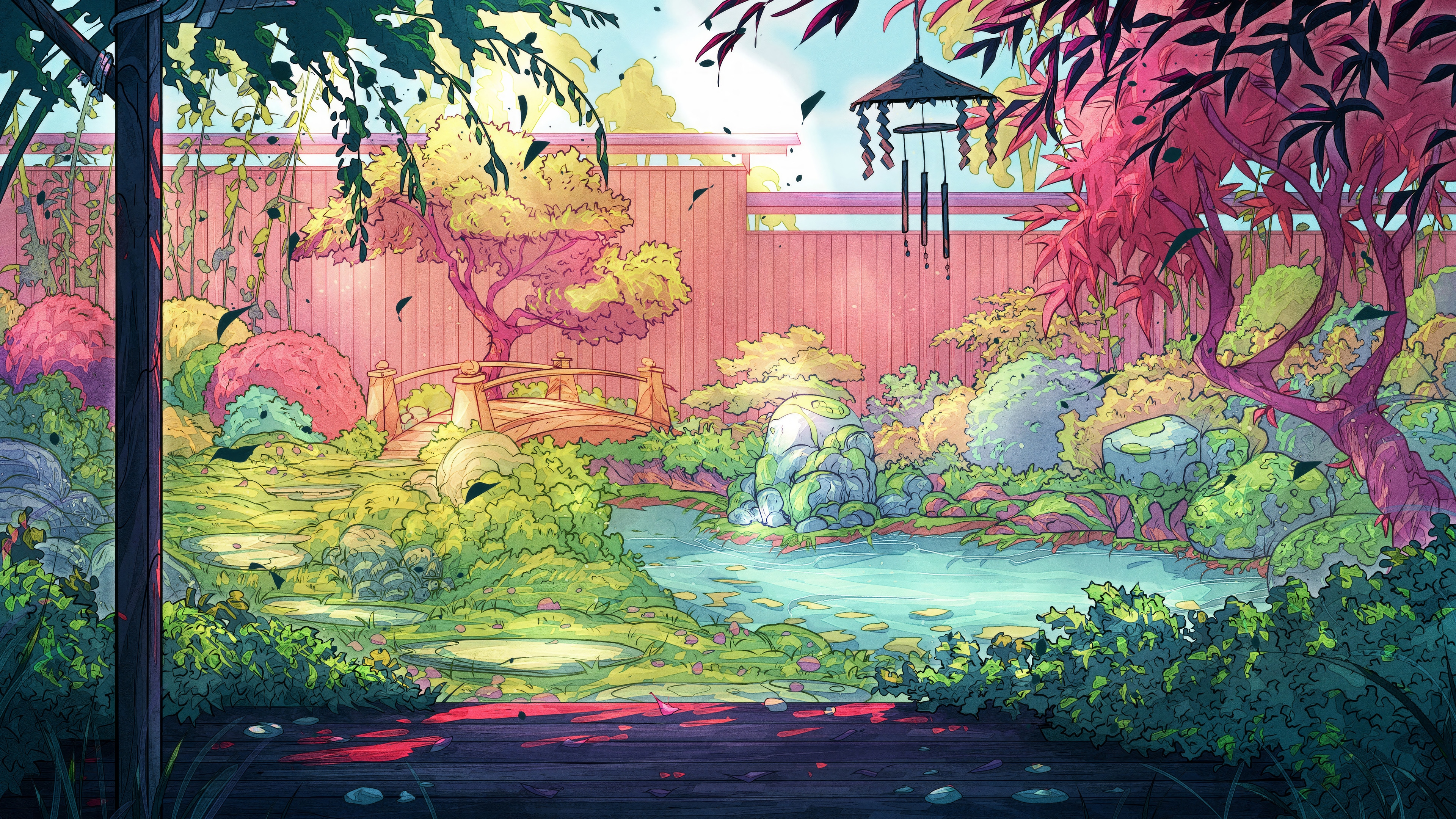 Japanese Garden Scenery 4K HD Wallpaper