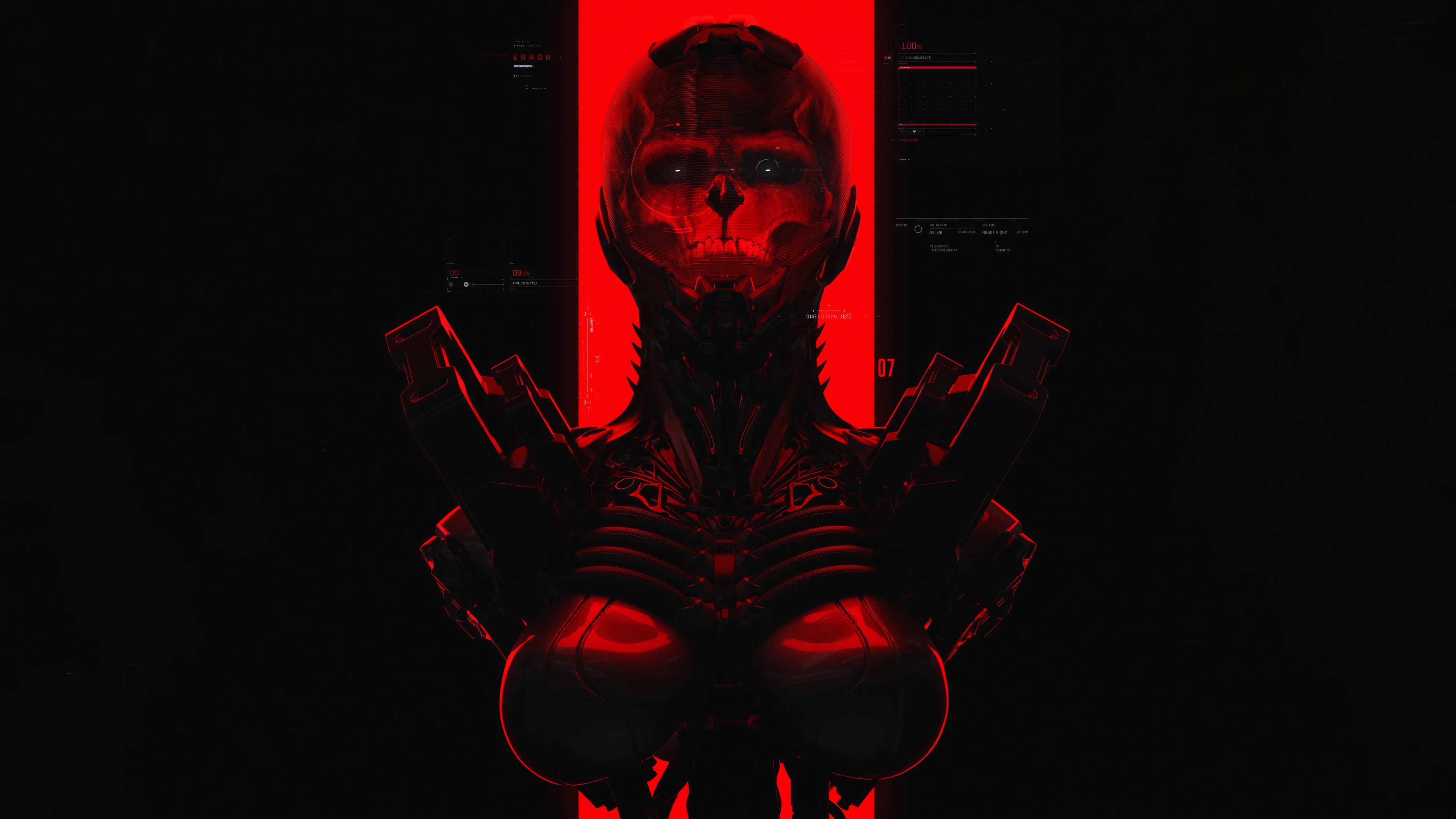 Sci-Fi Skull Soldier 4K HD Wallpaper