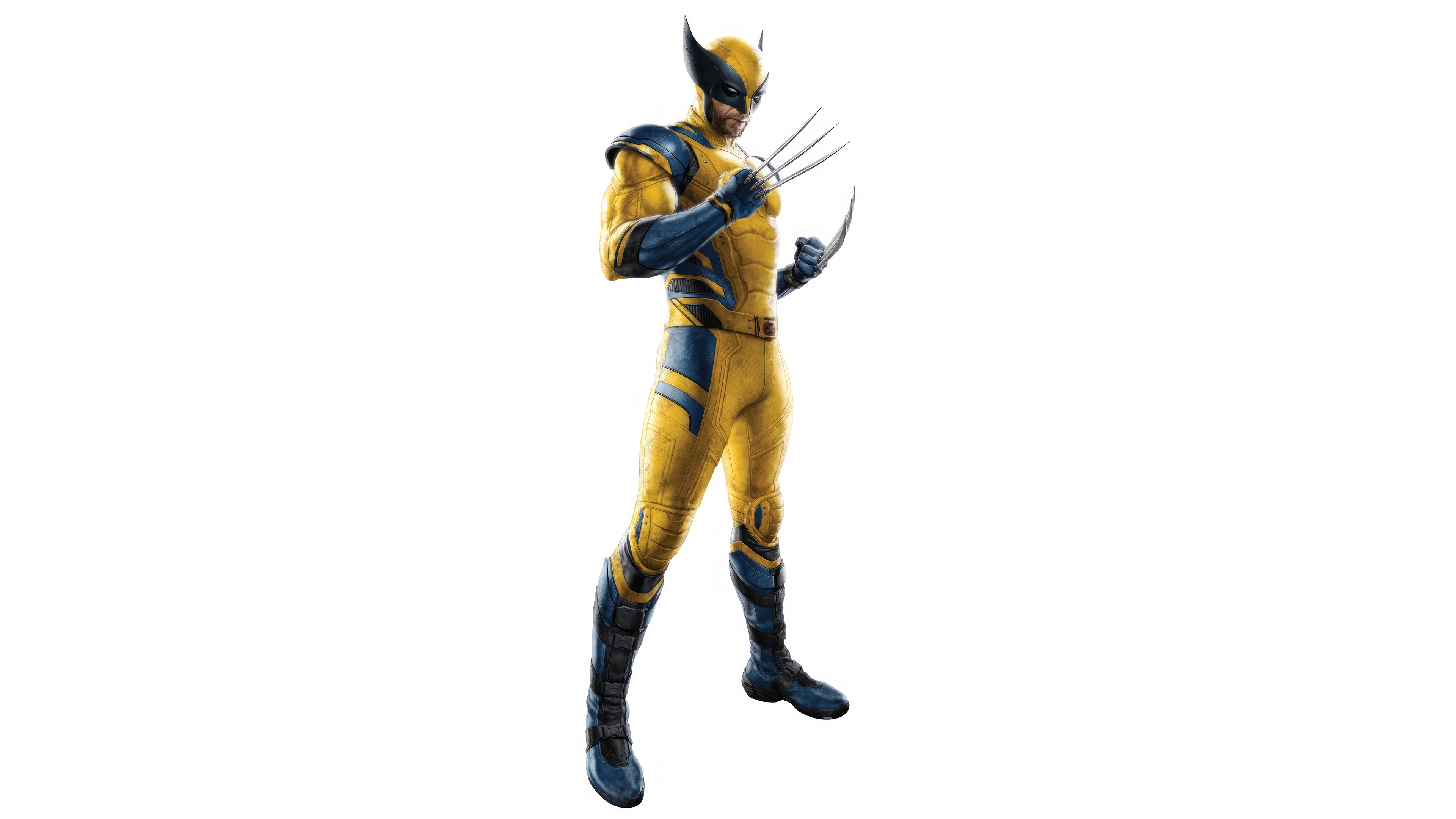 Wolverine with Claws in Yellow and Blue Suit 4K HD Wallpaper