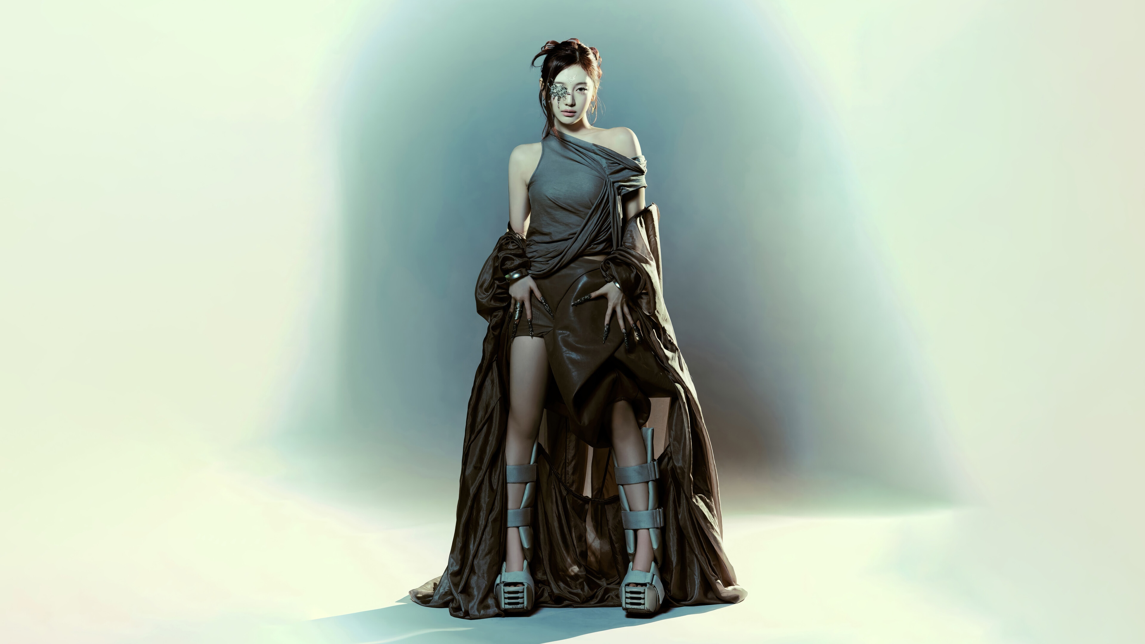 Ningning from Aespa in futuristic fashion HD Wallpaper