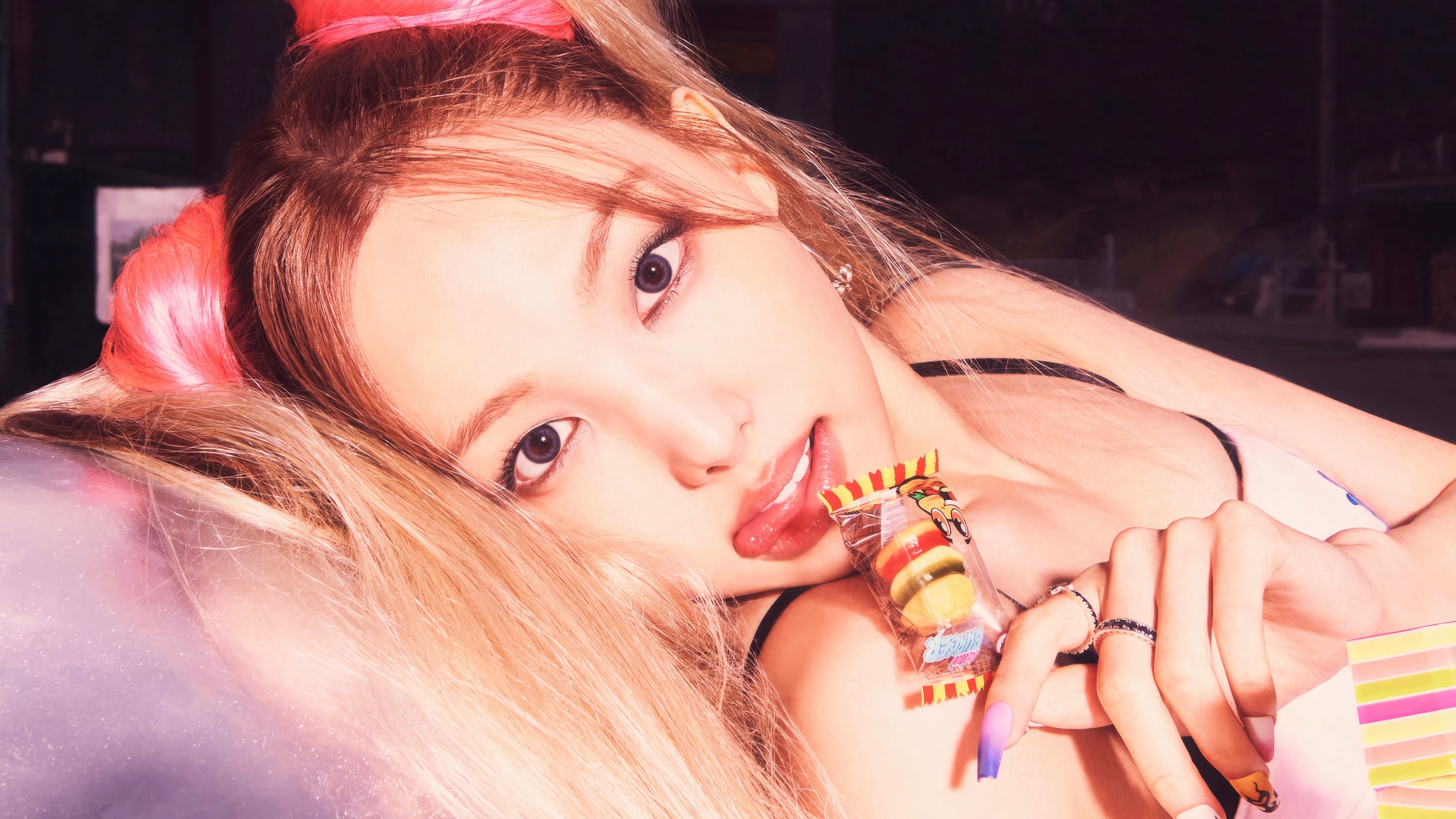 Nayeon from TWICE holding candy HD Wallpaper
