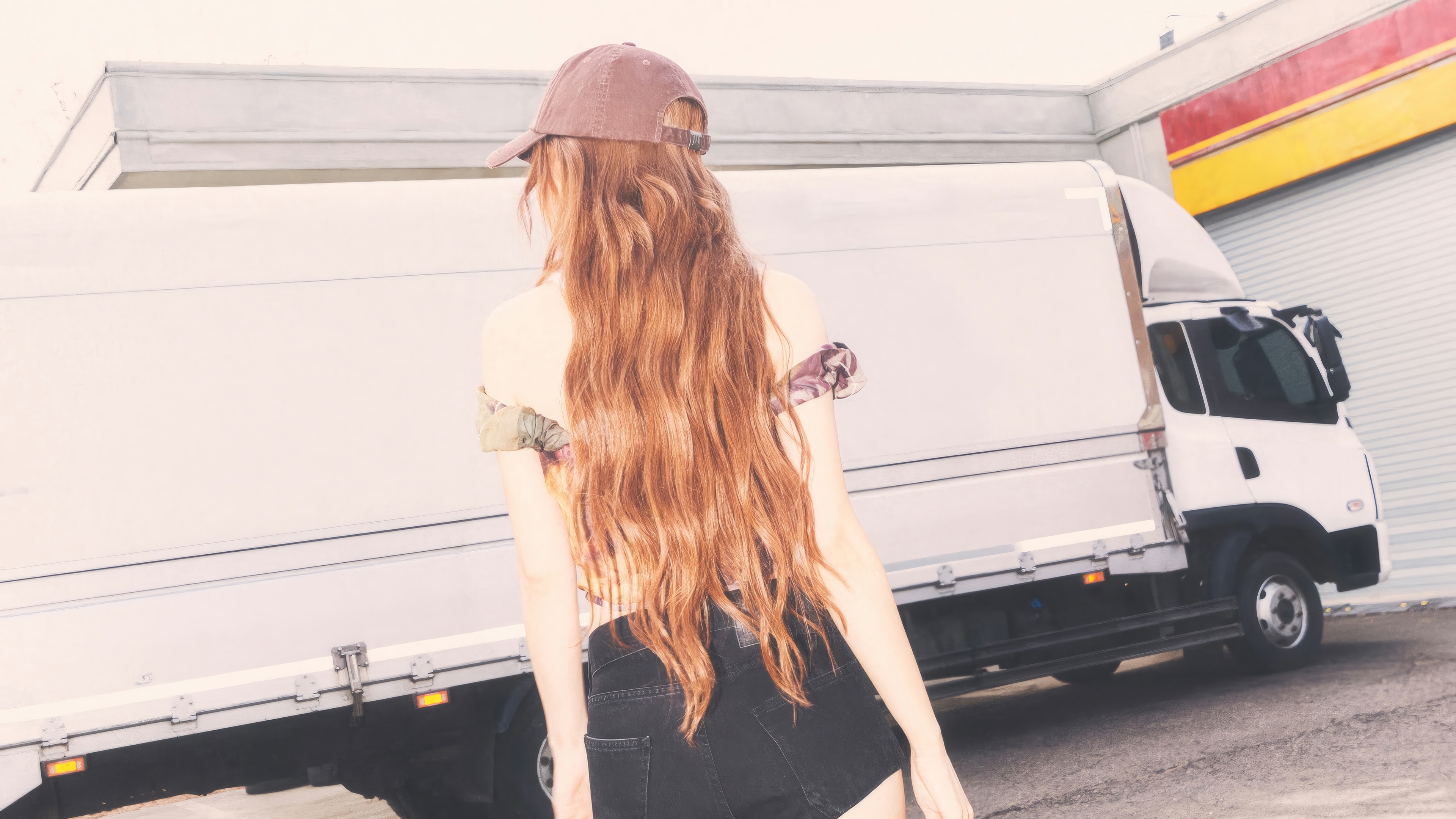 Nayeon from TWICE in front of a truck HD Wallpaper