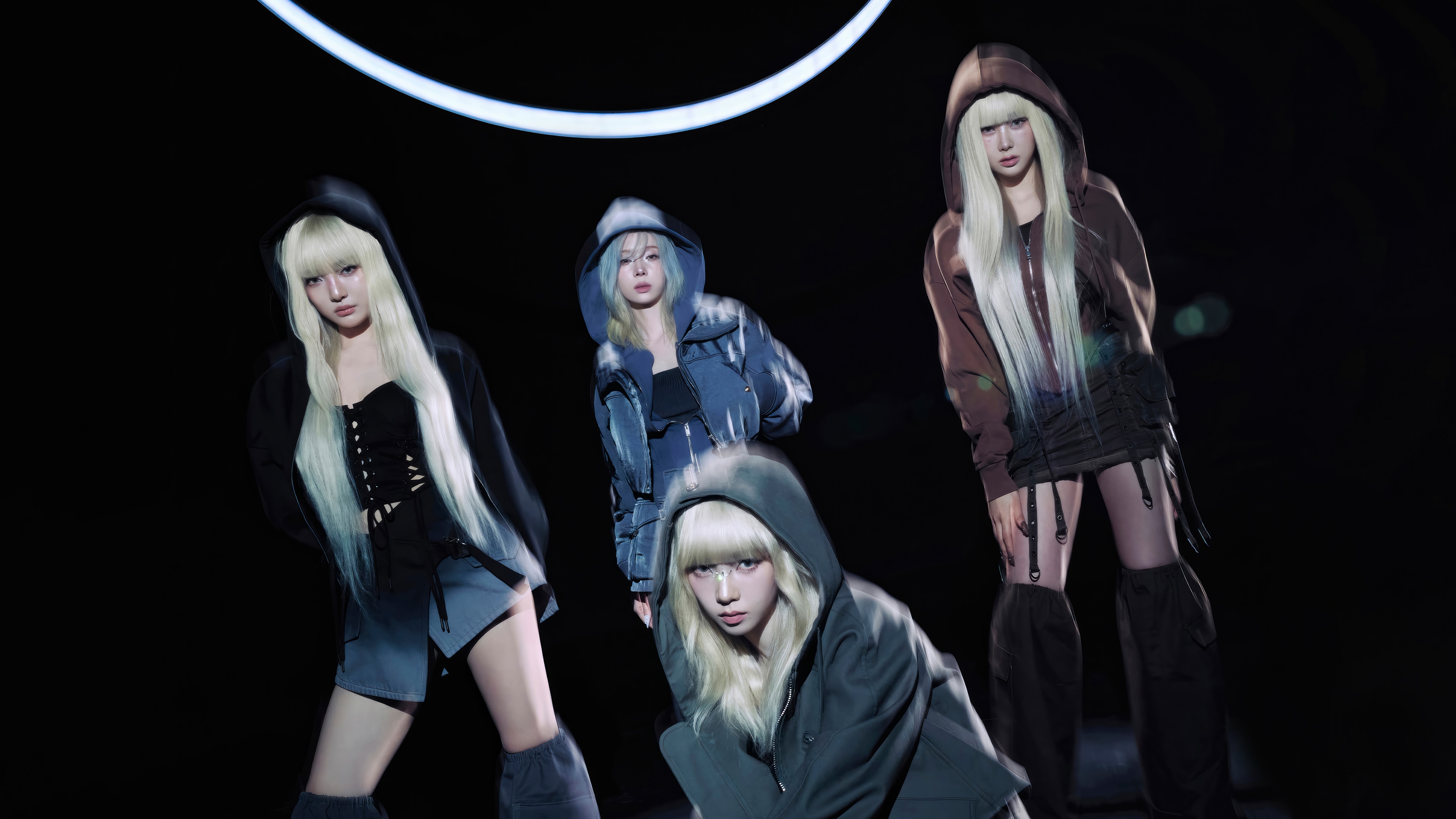 Aespa members in dark, futuristic outfits HD Wallpaper