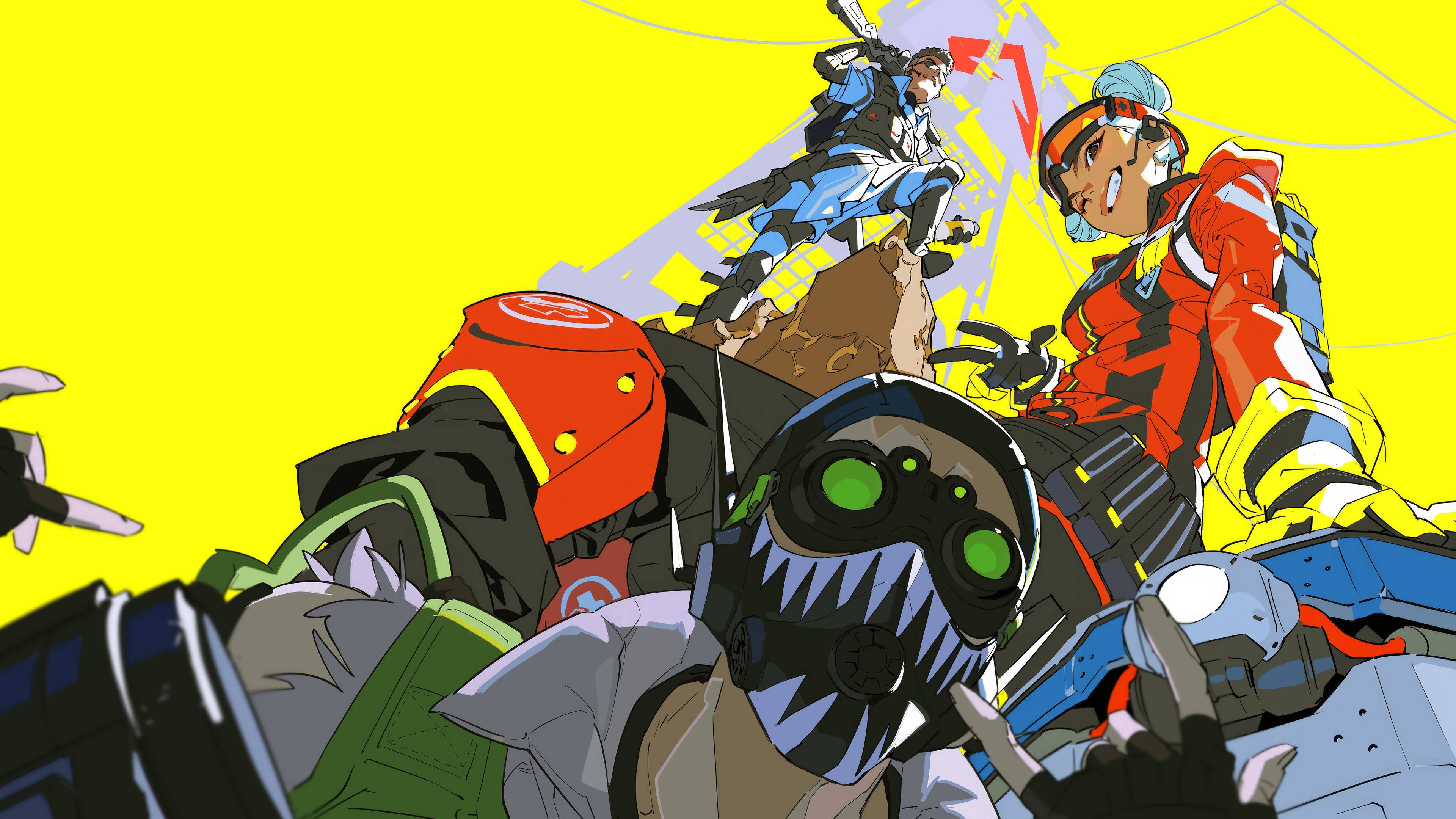 Apex Legends Characters on Yellow Background 4K HD Wallpaper