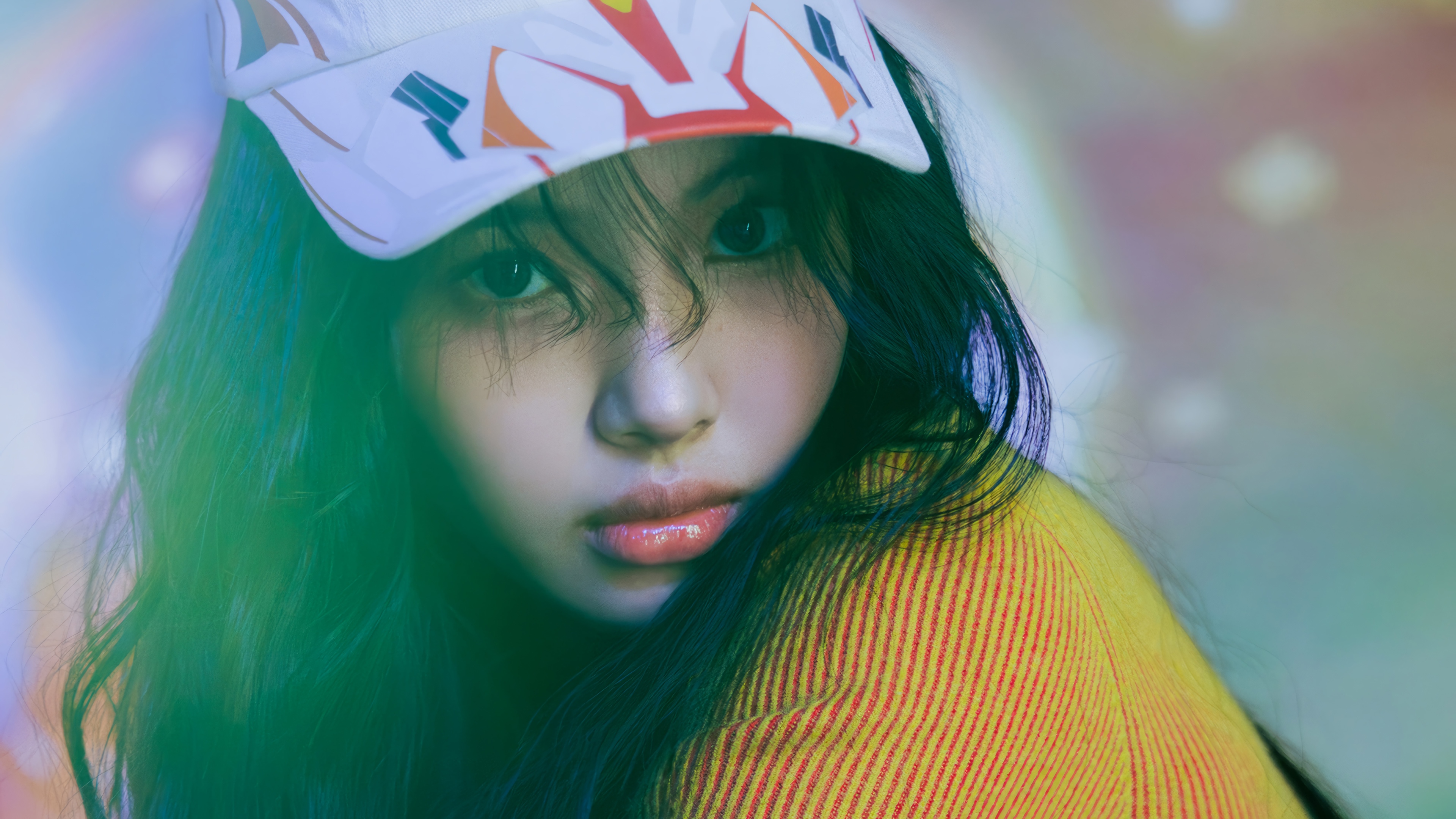 Hyein from NewJeans wearing a cap HD Wallpaper