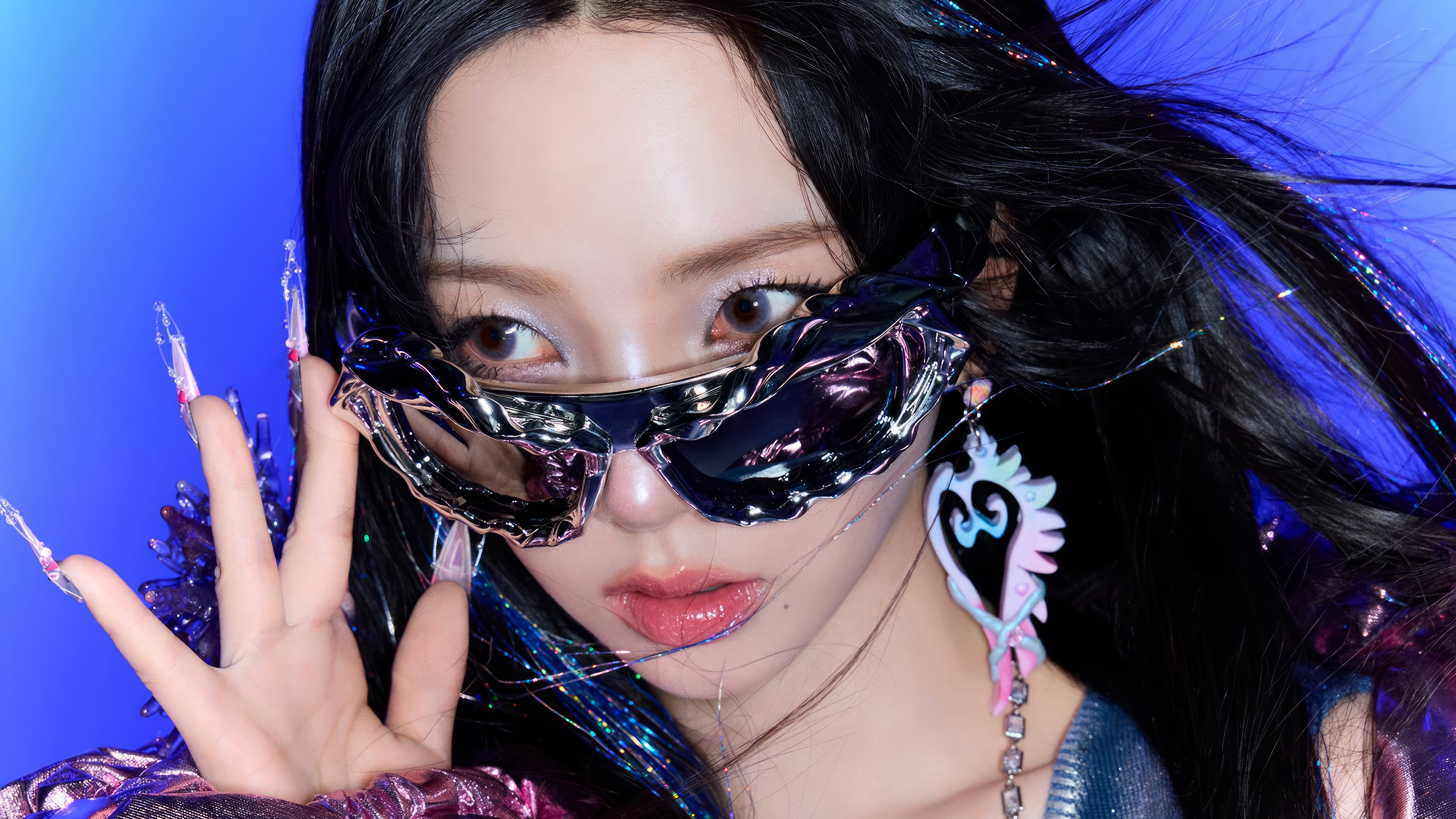 Karina from Aespa with futuristic sunglasses HD Wallpaper