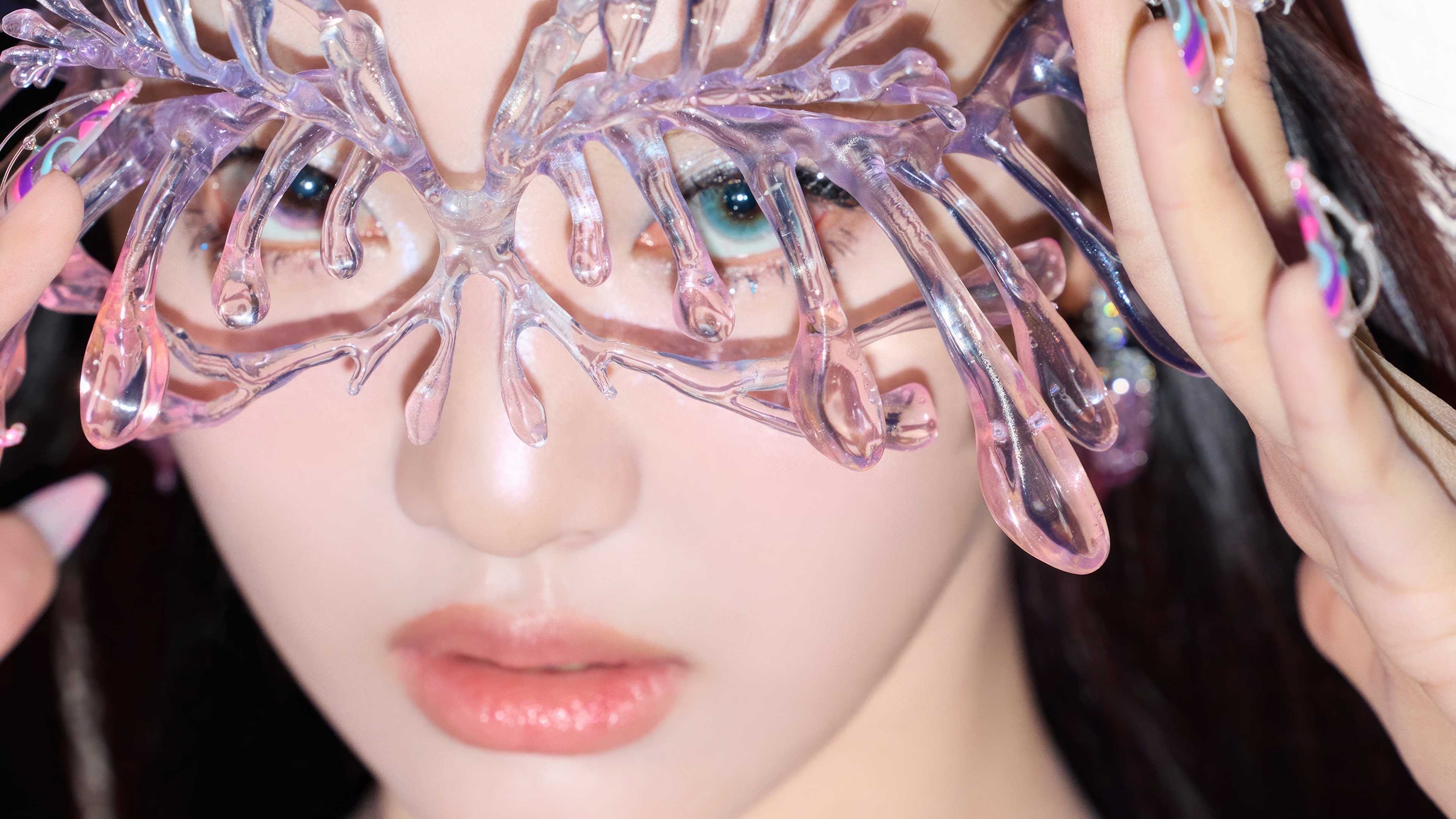 Ningning from Aespa wears a crystal mask HD Wallpaper