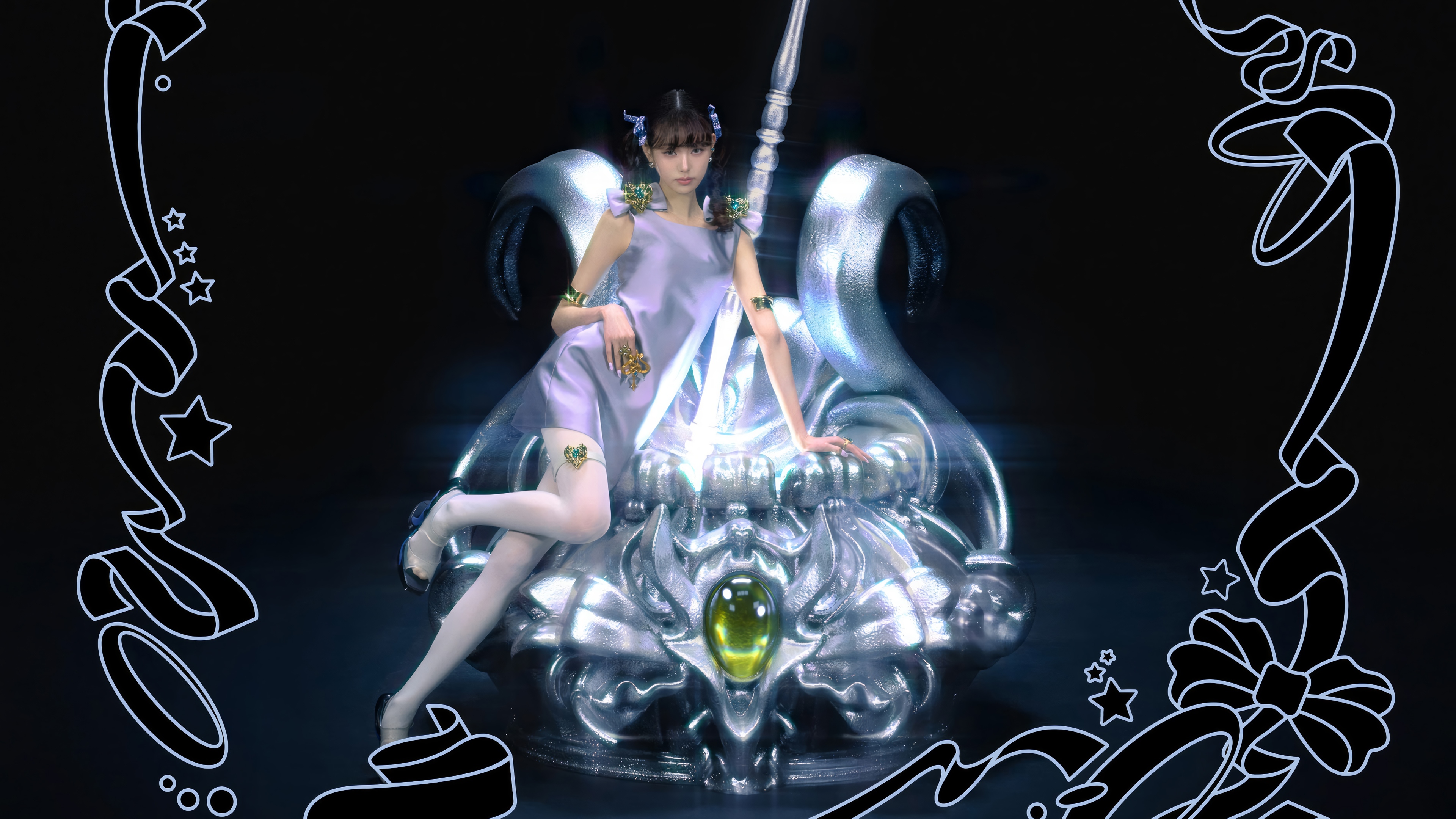 Wonyoung of IVE on a silver throne HD Wallpaper