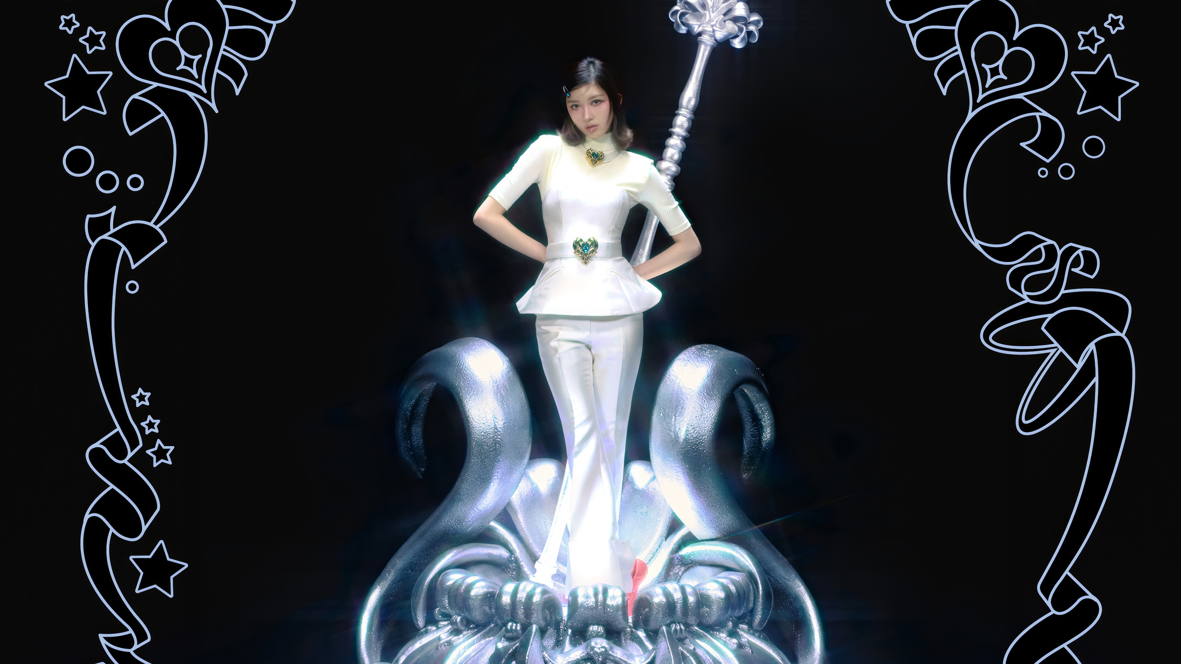 Gaeul from IVE holding a scepter on a throne HD Wallpaper