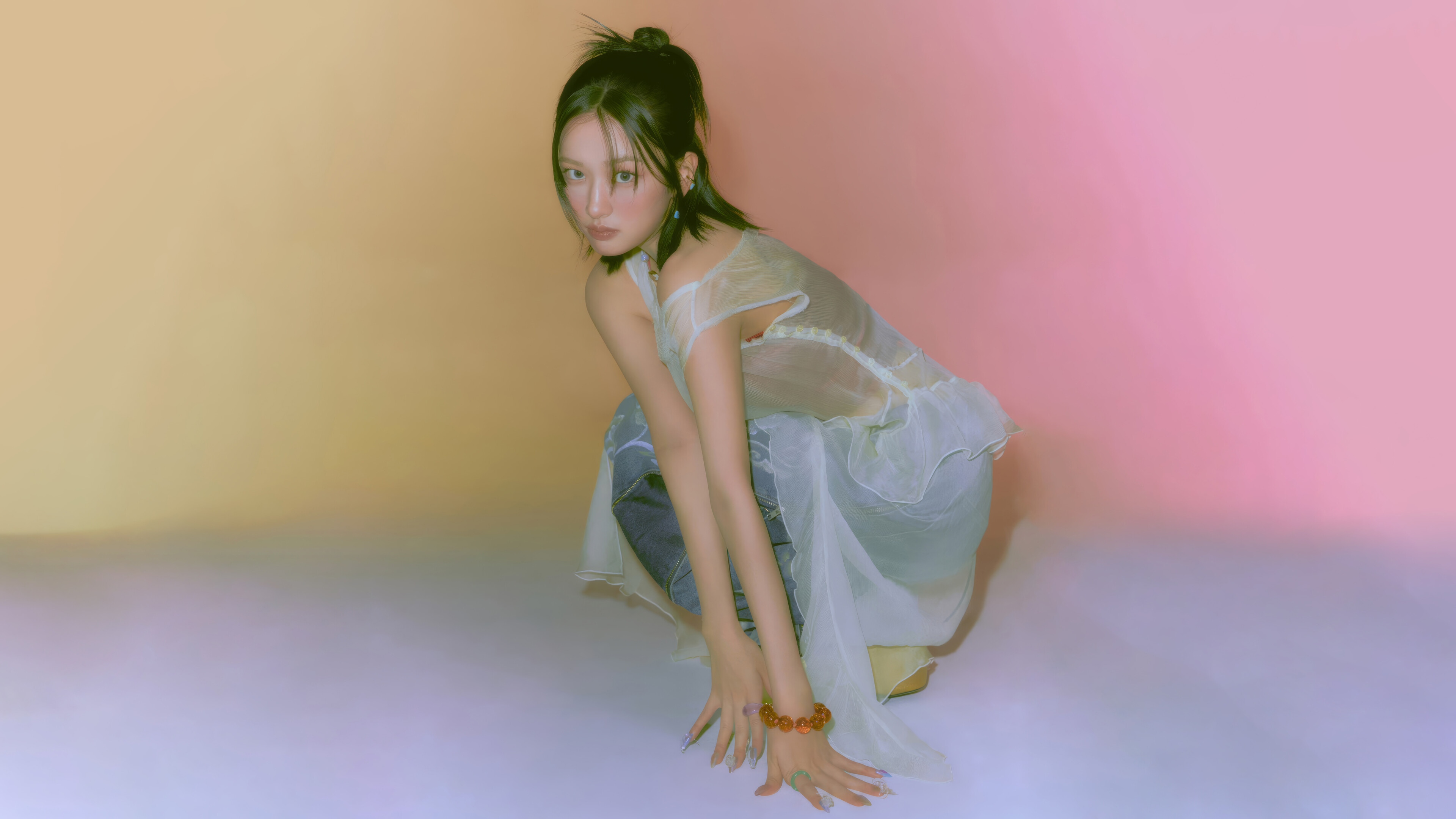 Yujin from IVE in a sheer dress HD Wallpaper