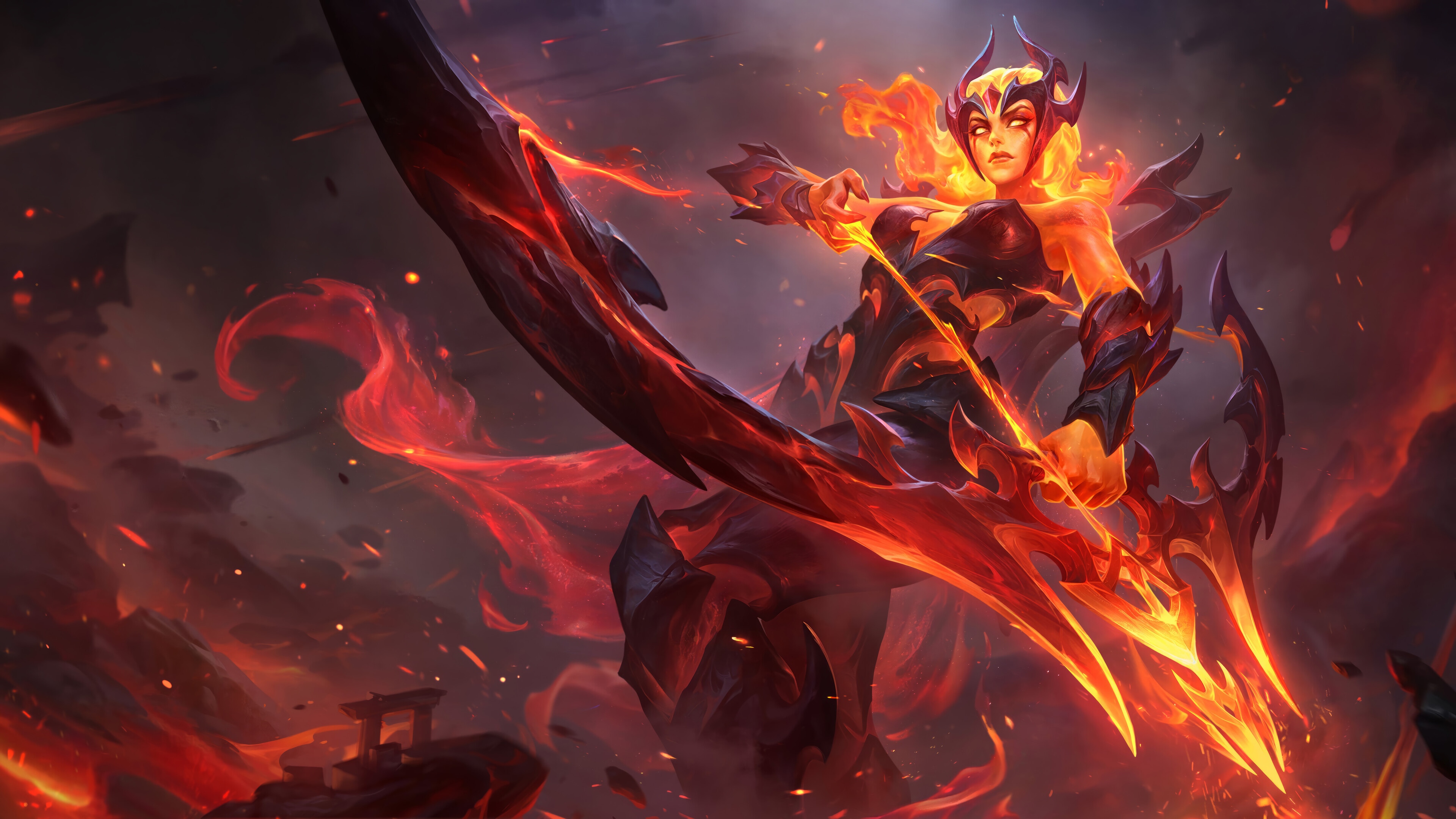 Infernal Ashe from League of Legends 4K HD Wallpaper