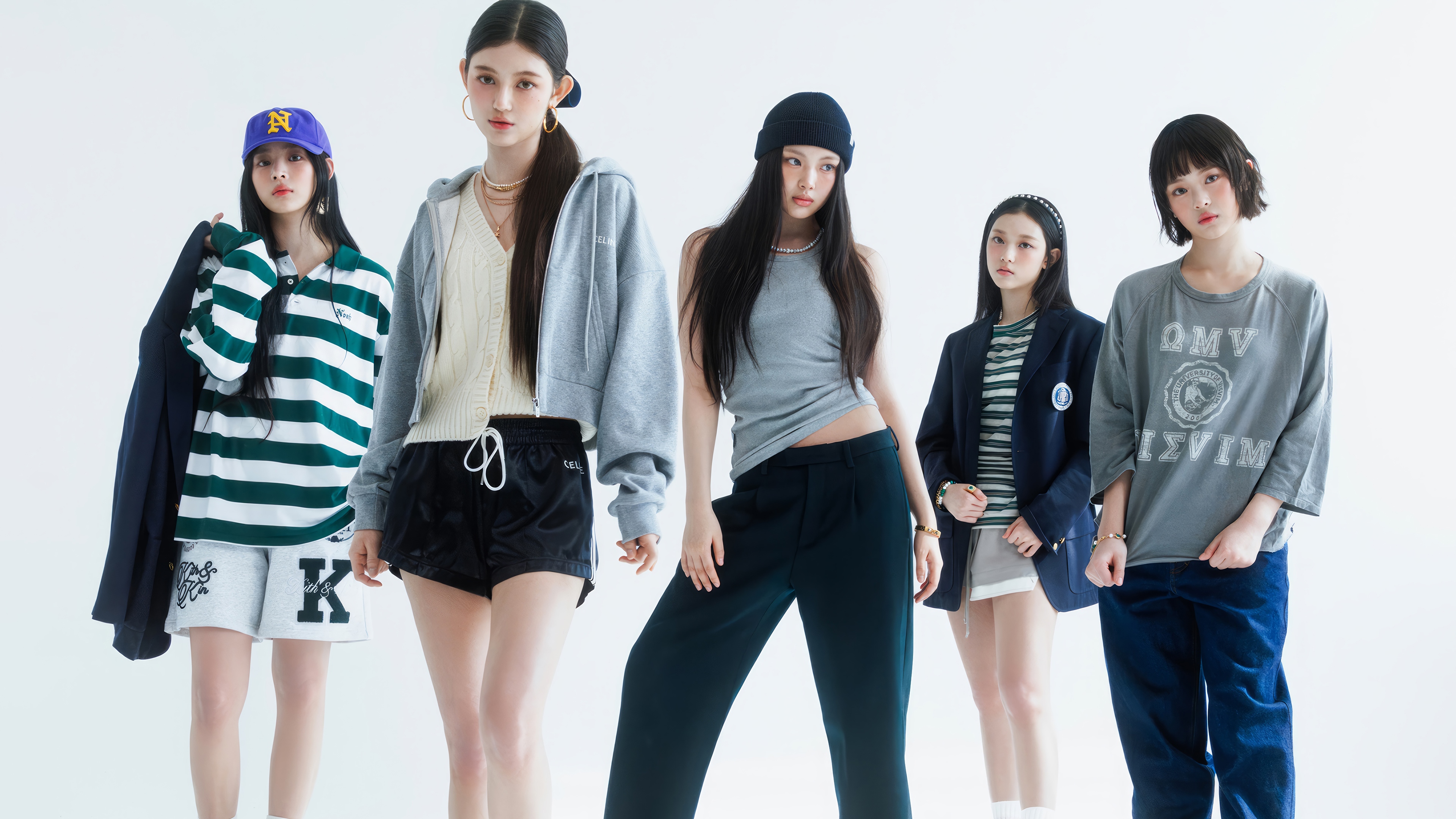 NewJeans members in casual outfits HD Wallpaper