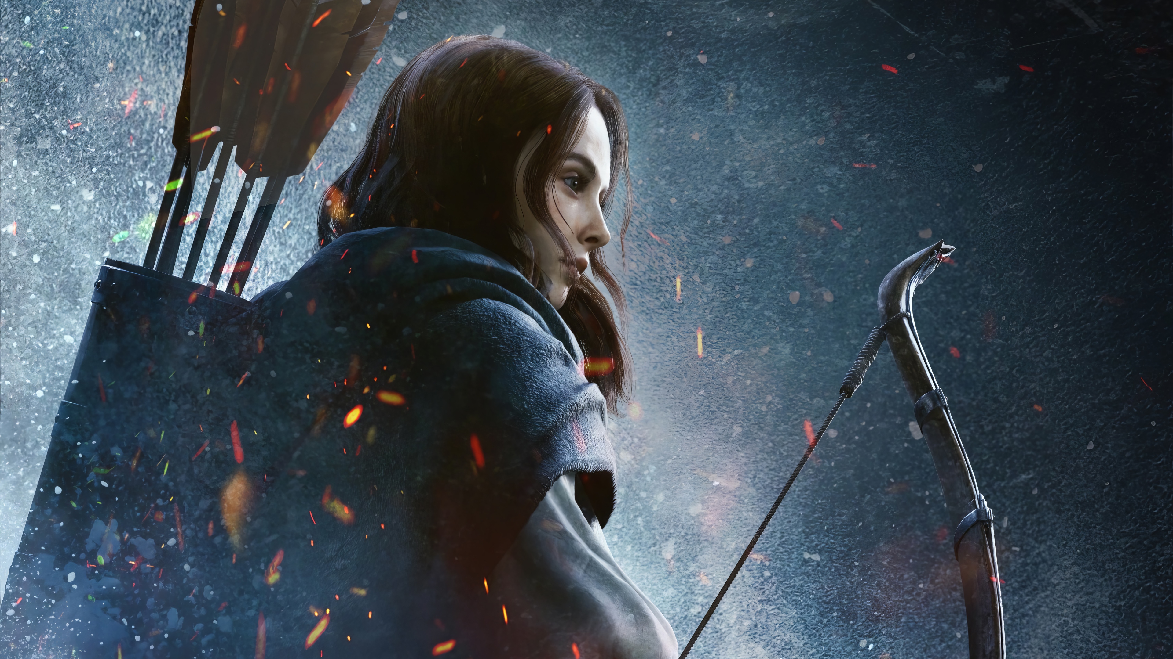 Girl Archer with Bow and Arrows 4K HD Wallpaper