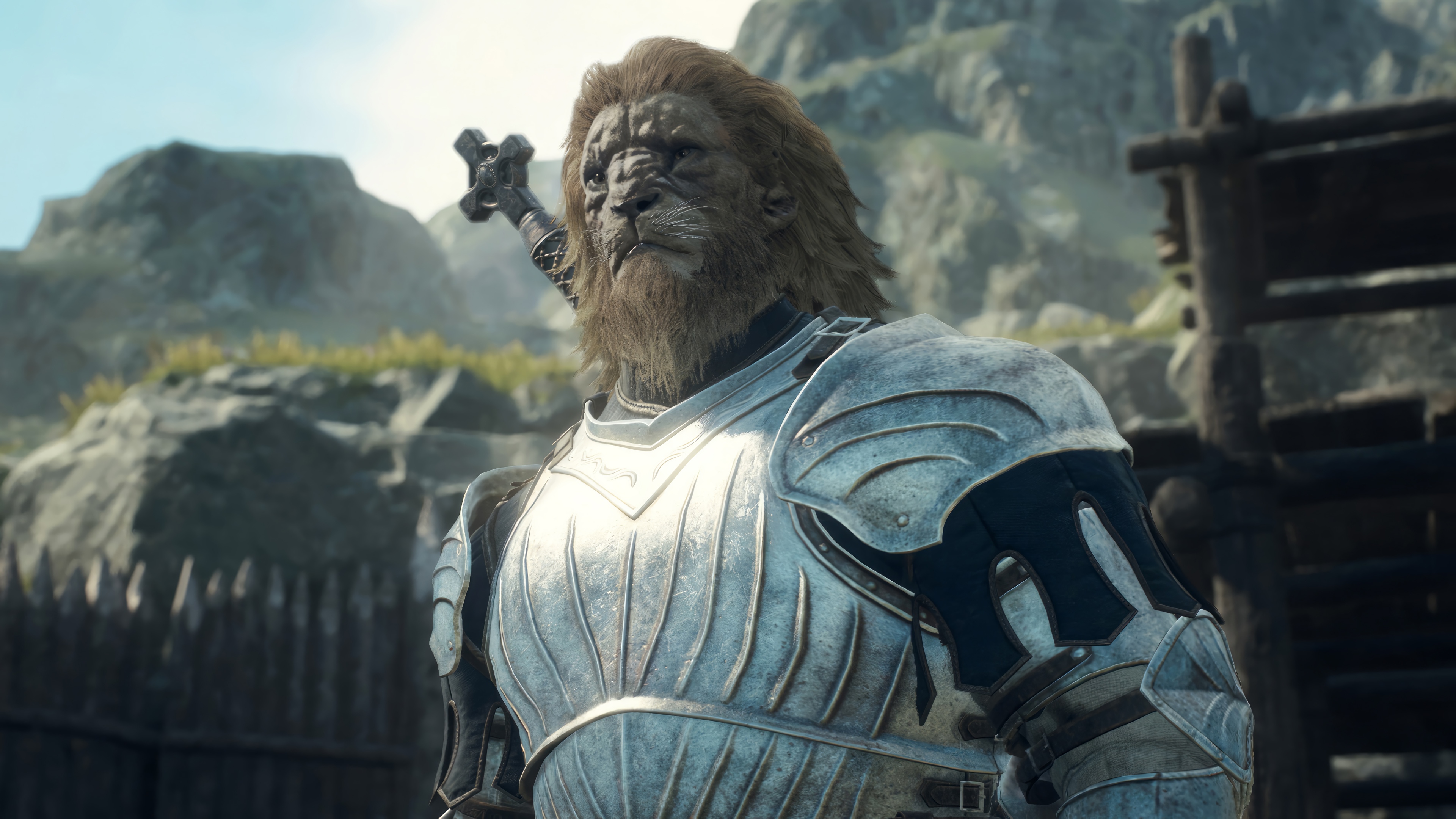 Lion Warrior in Armor with Sword 4K HD Wallpaper