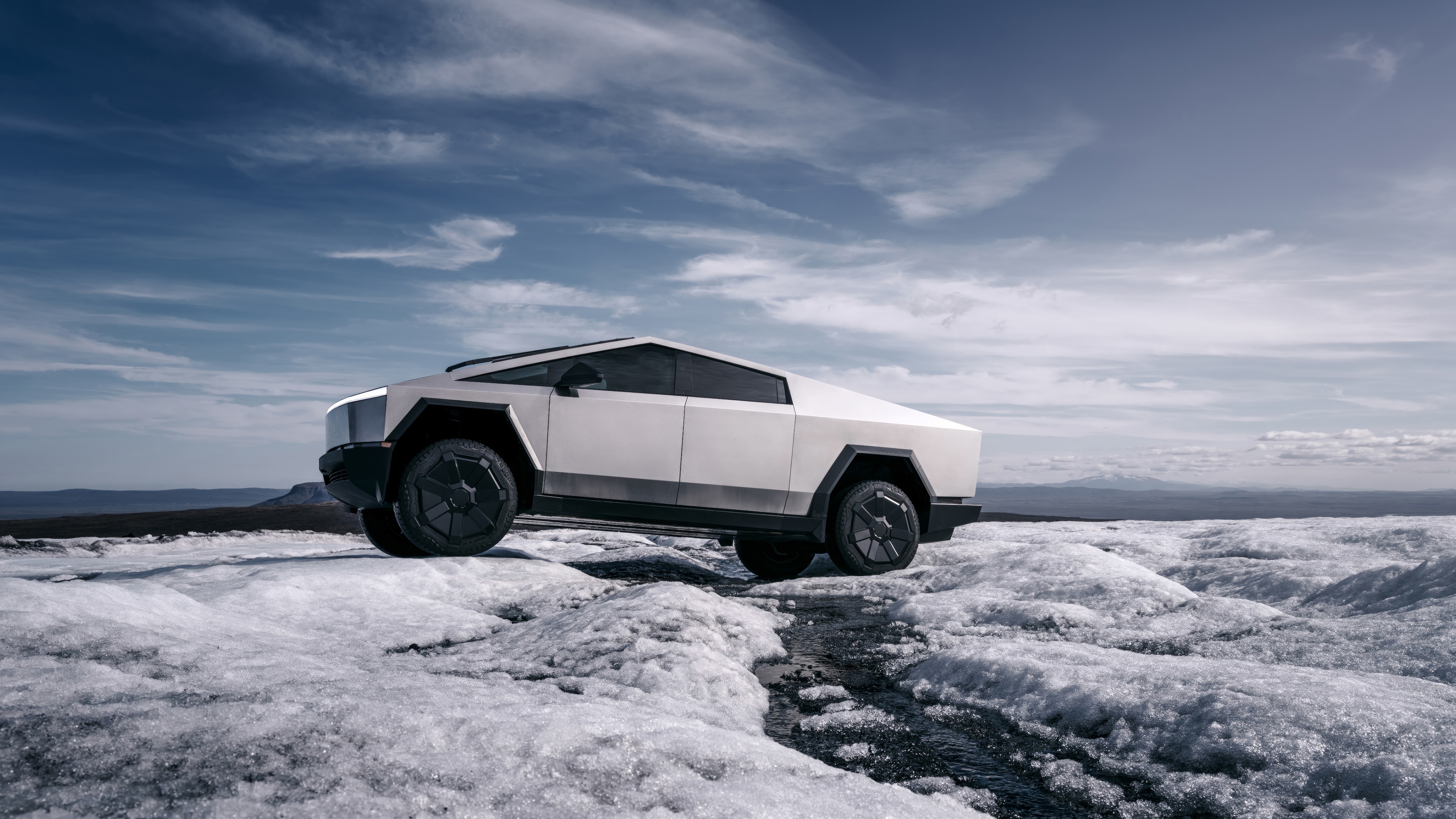 Tesla Cybertruck on Ice 4K HD Wallpaper