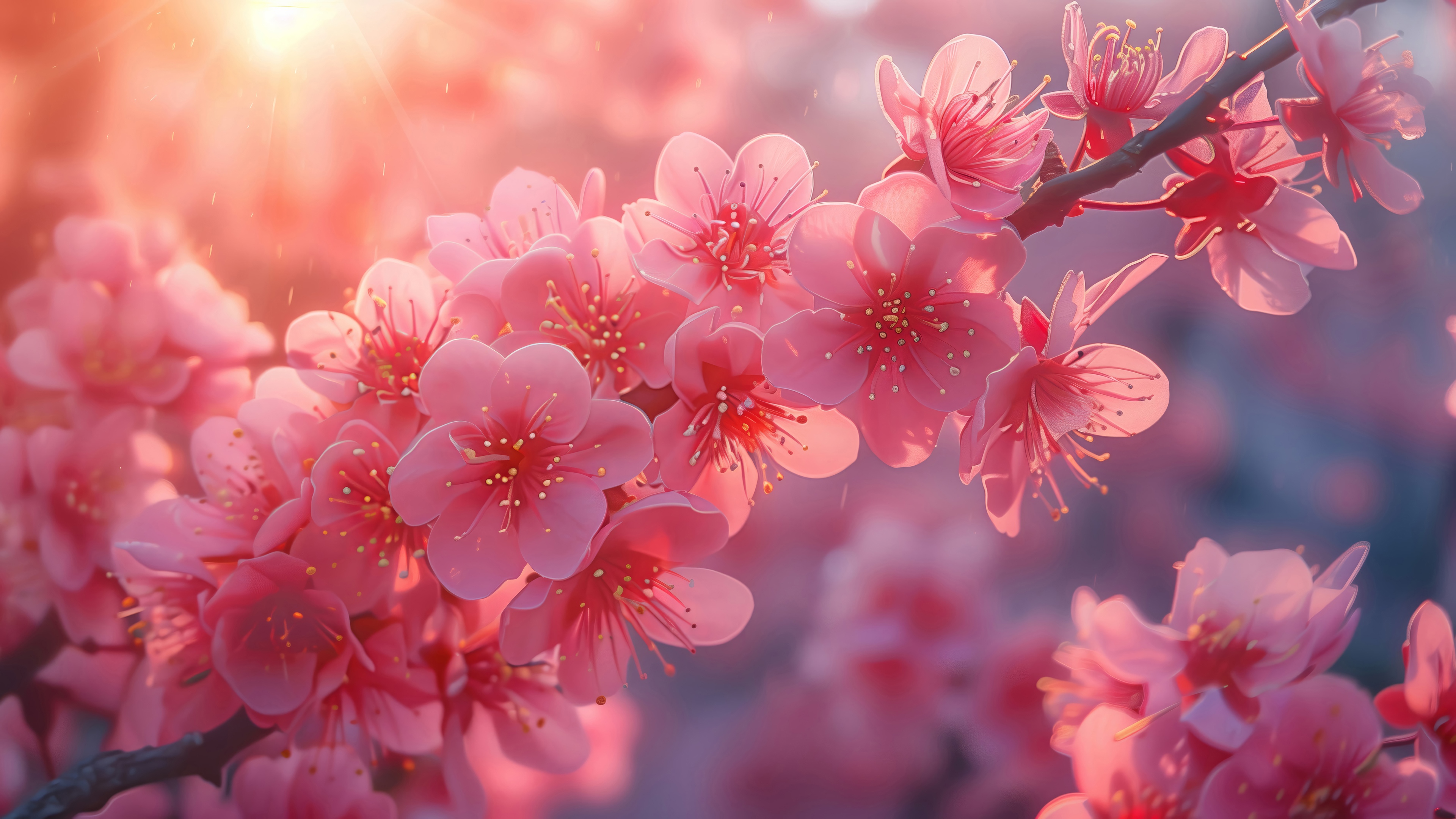 Cherry Blossom Digital Art 4K HD Wallpaper
