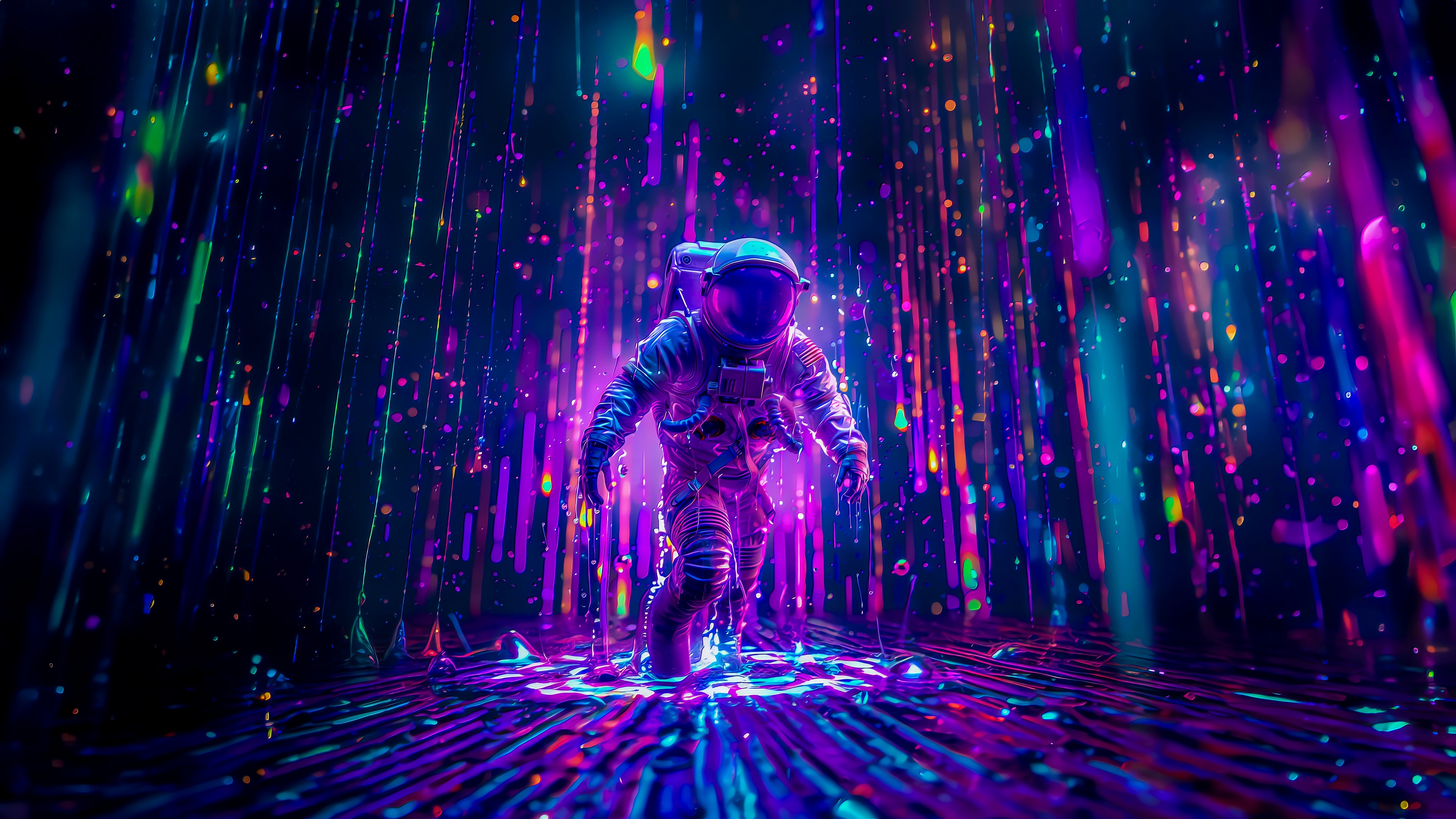 Astronaut in a digital art world HD Wallpaper