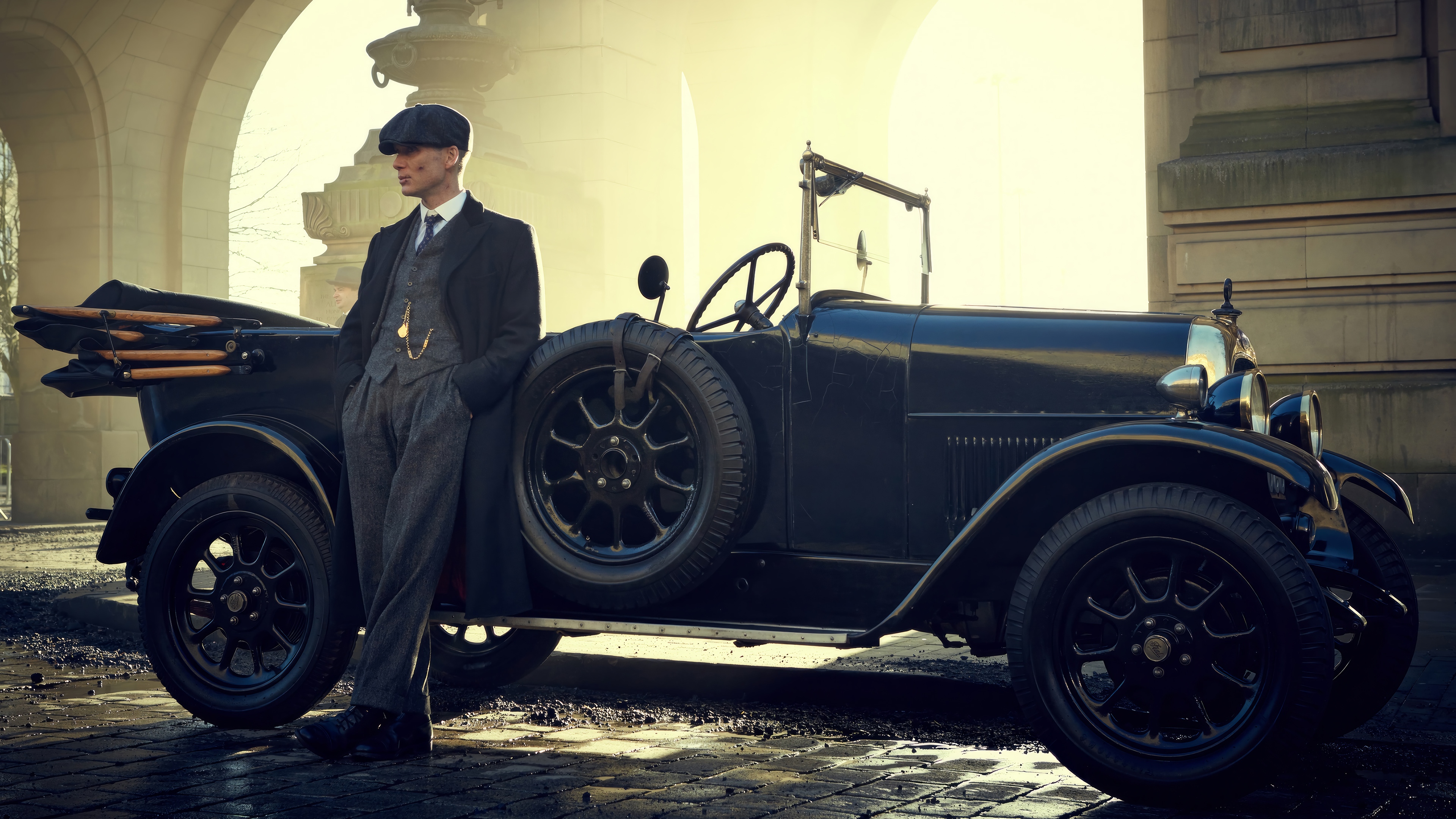 Peaky Blinders 4K: Cillian Murphy and Vintage Car HD Wallpaper