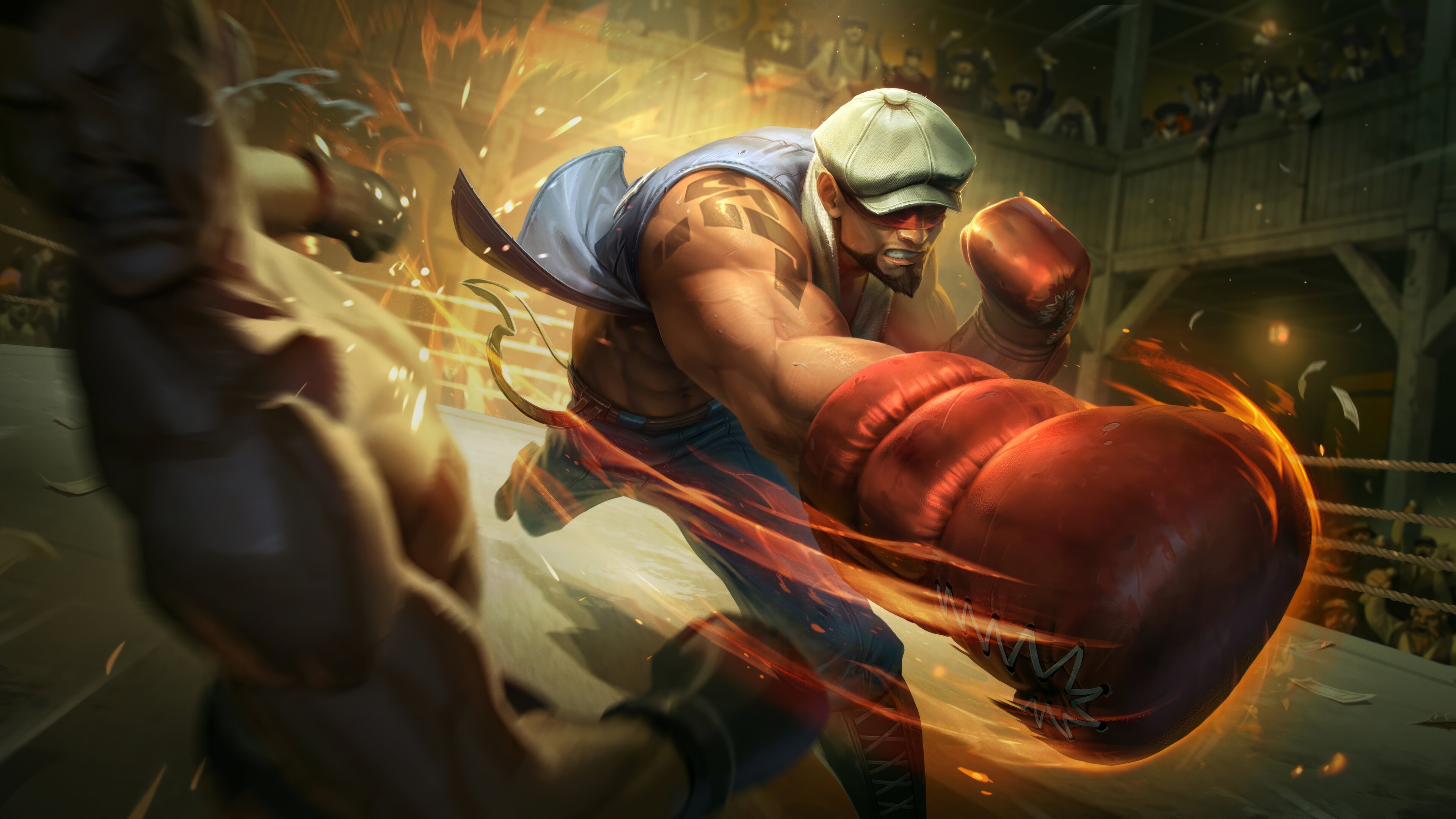 Lee Sin boxing in a ring, League of Legends 4K HD Wallpaper