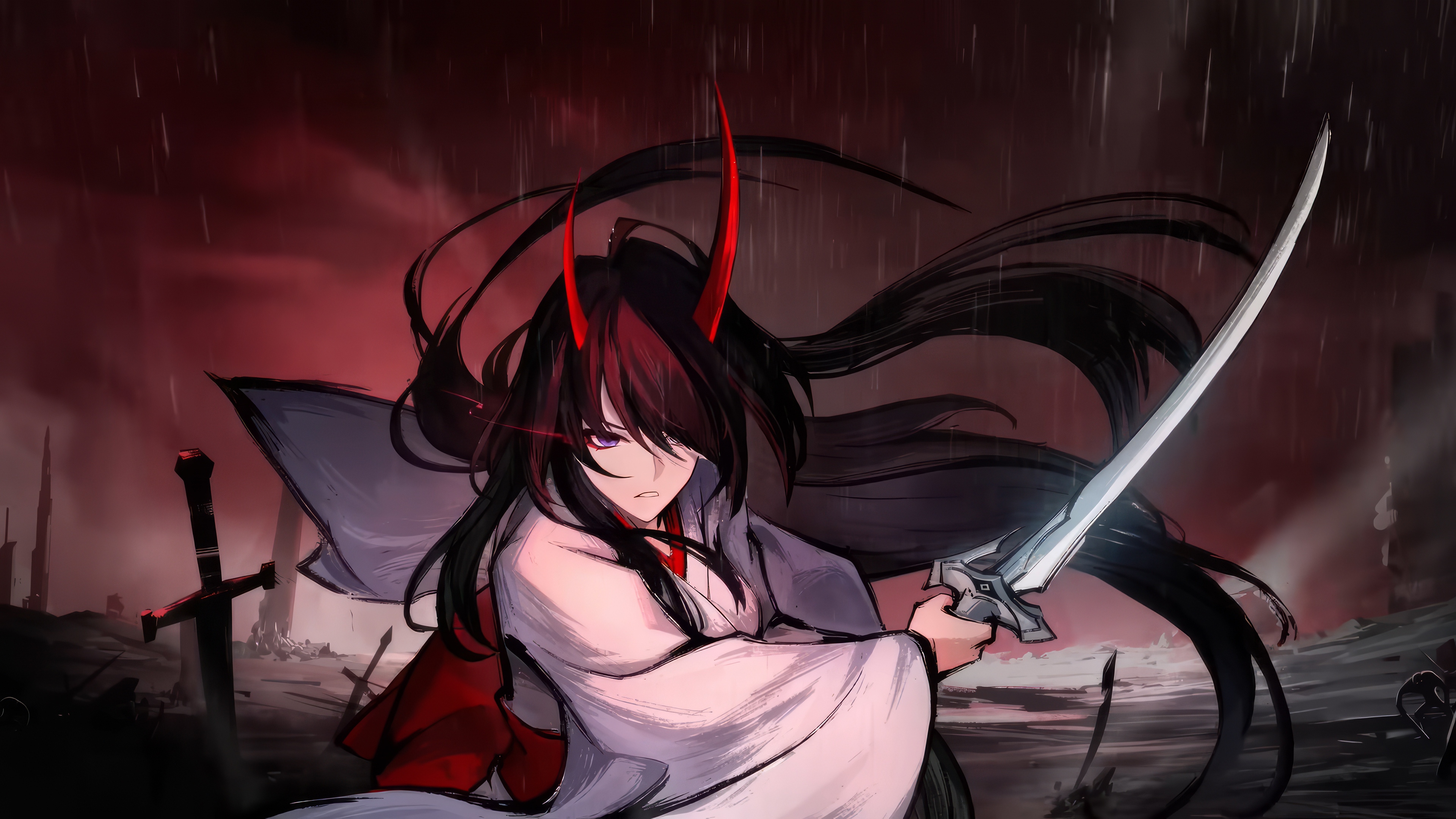 Acheron from Honkai: Star Rail with sword HD Wallpaper