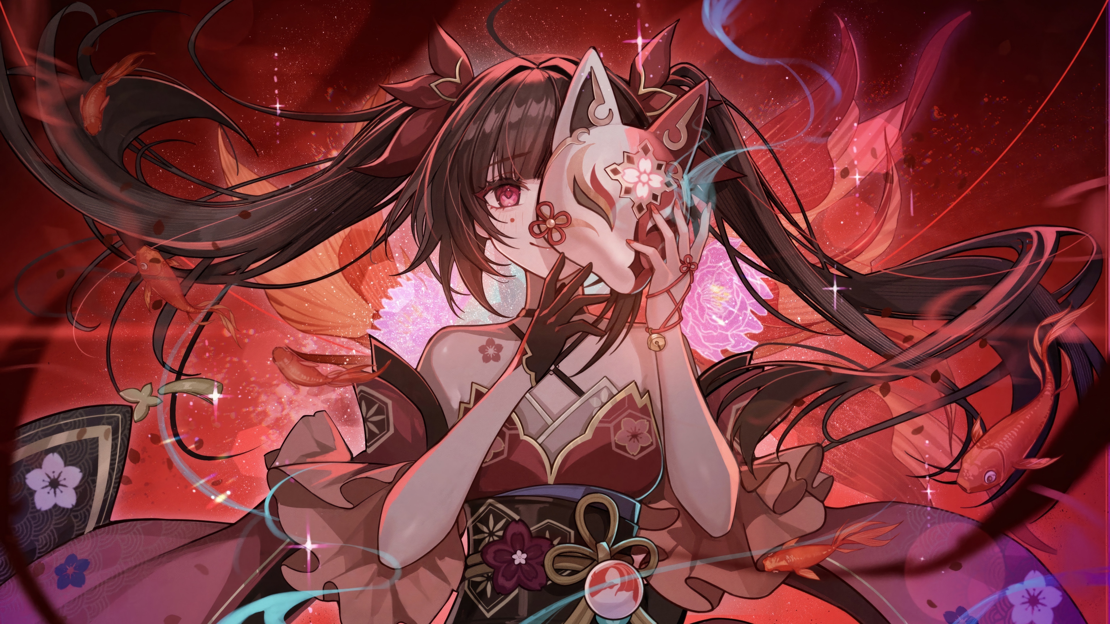 Sparkle from Honkai: Star Rail wearing a fox mask HD Wallpaper