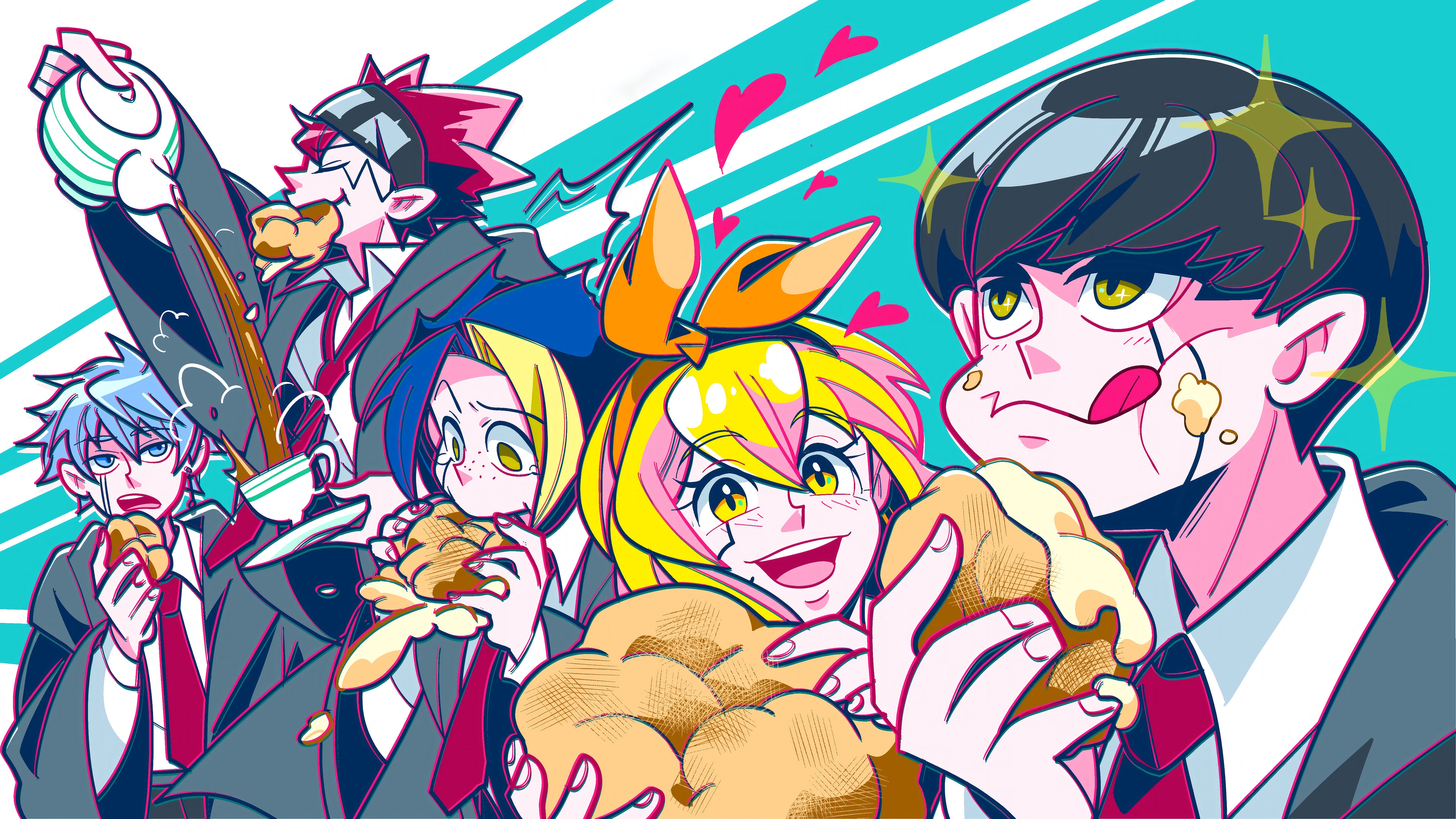 Mashle: Magic and Muscle characters eating HD Wallpaper