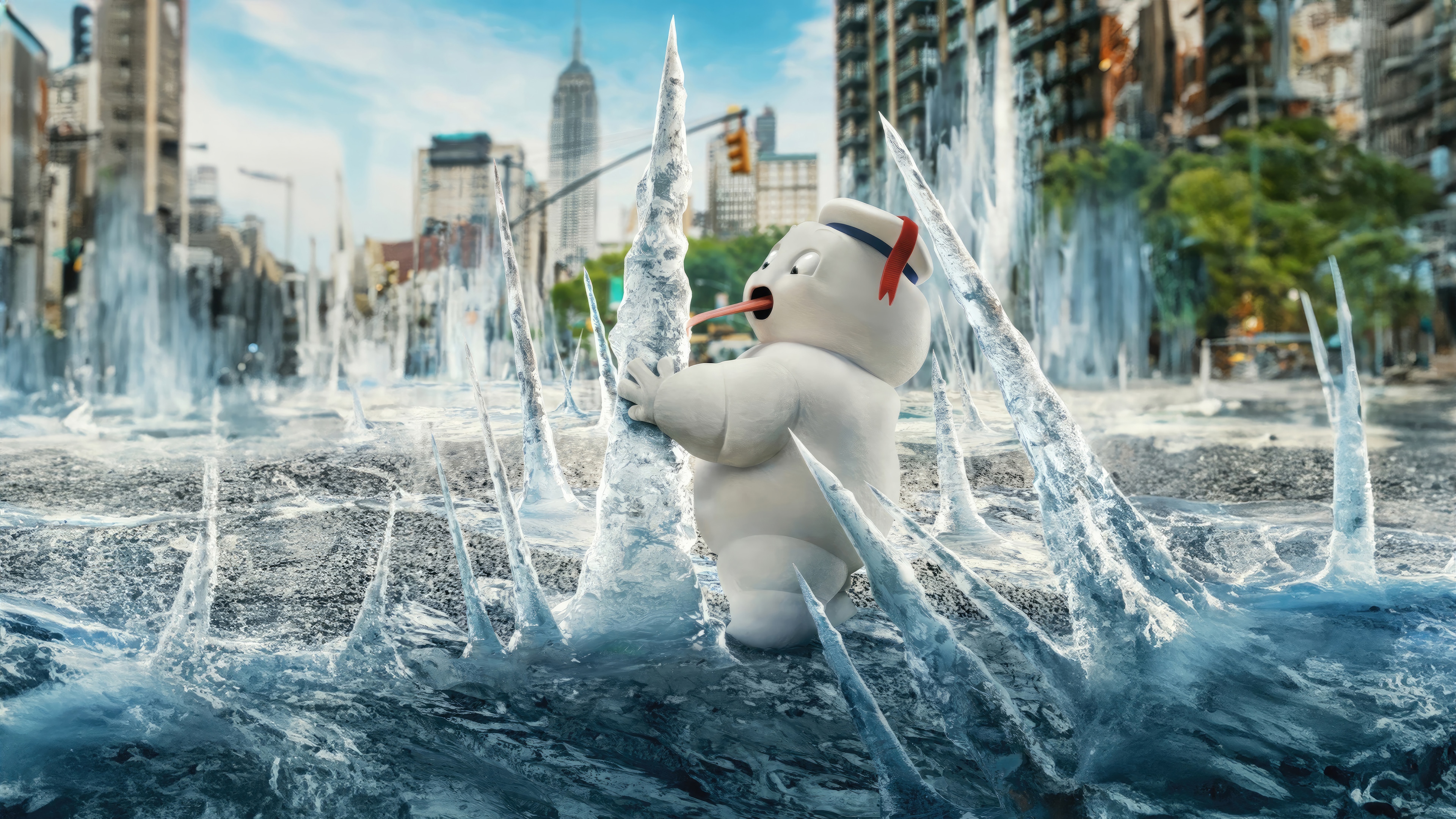 Ghostbusters: Frozen Empire Marshmallow Man in Ice HD Wallpaper