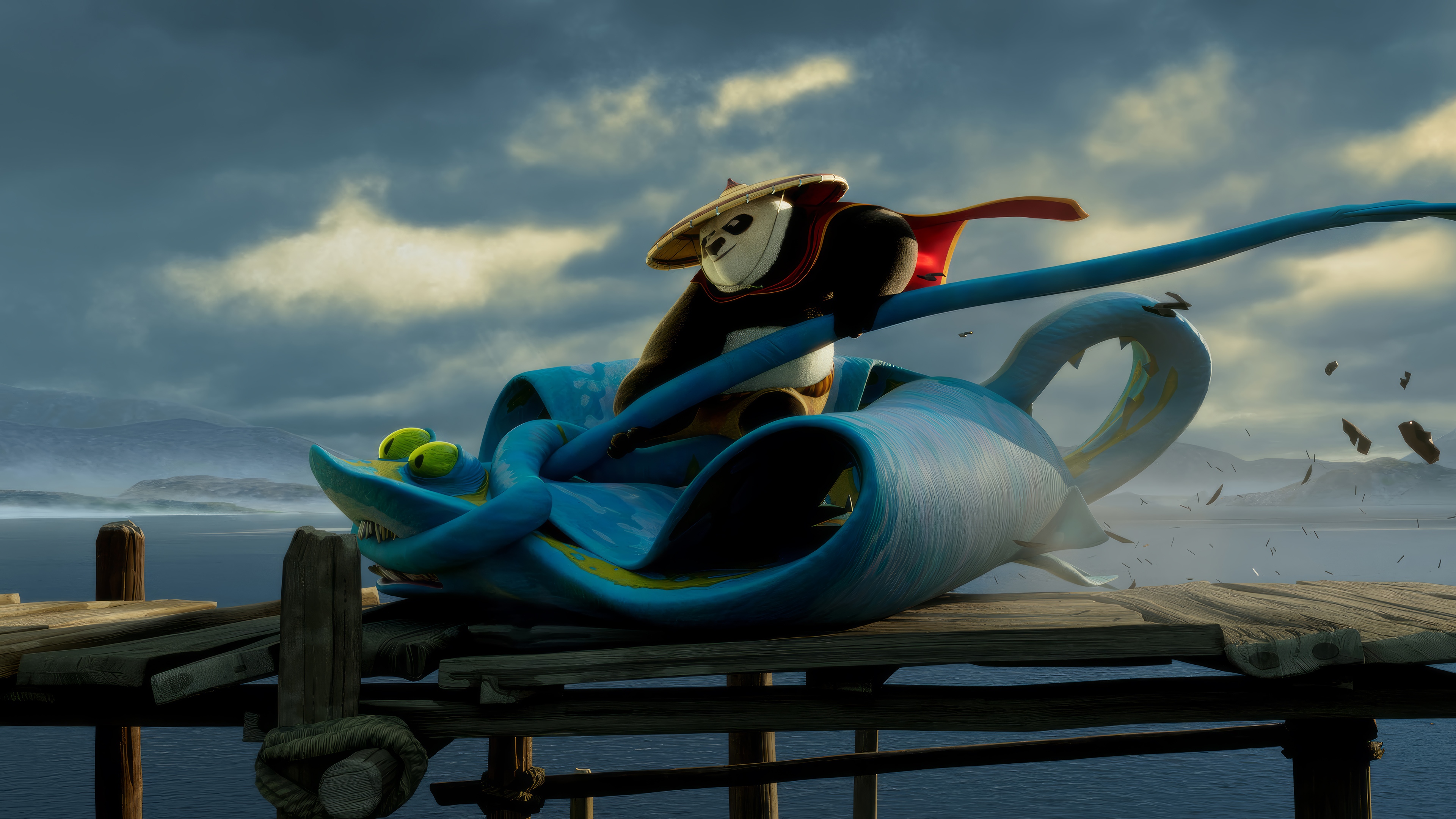 Kung Fu Panda 4 Po on a Stingray HD Wallpaper