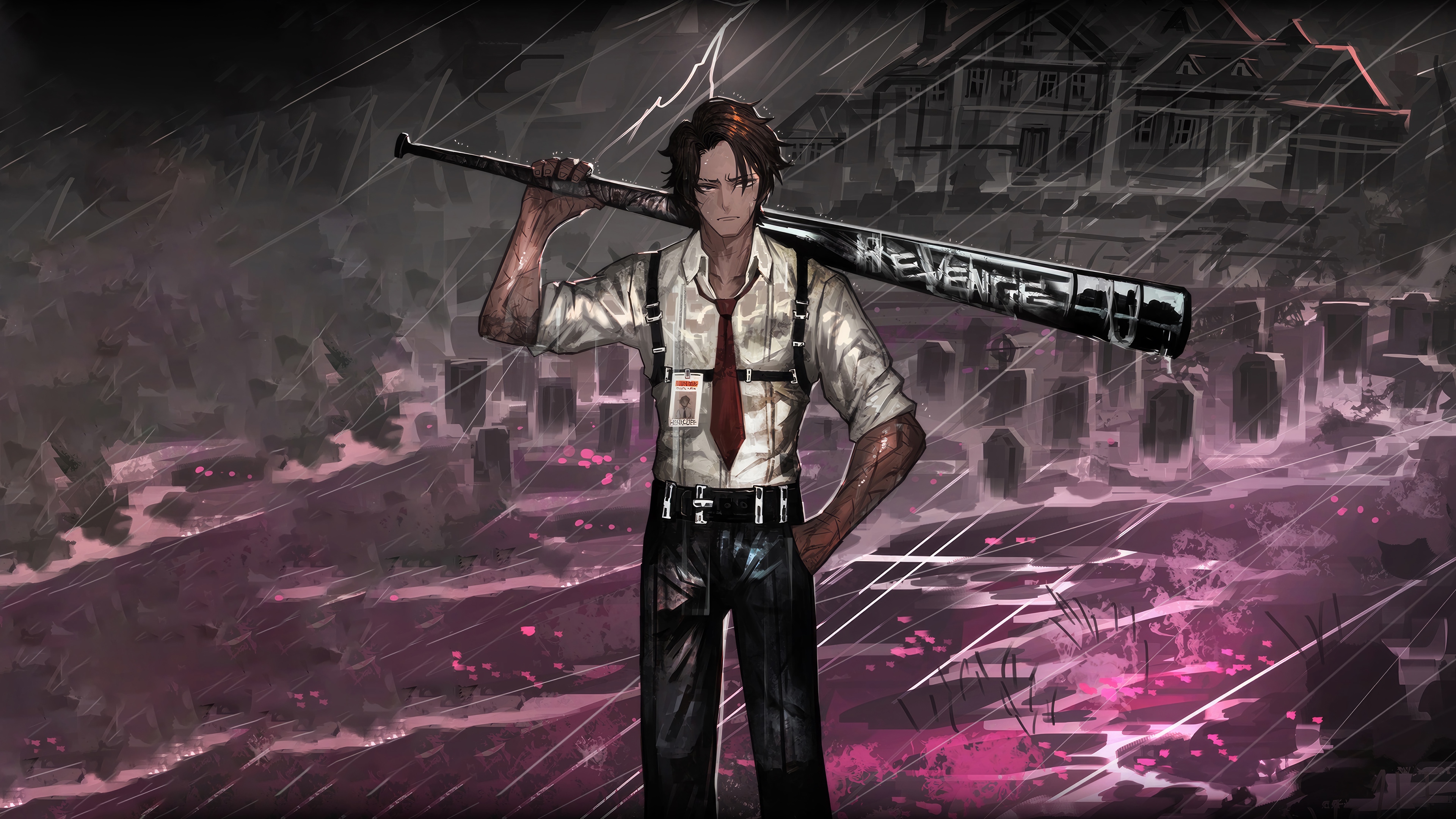 Limbus Company character with a baseball bat HD Wallpaper