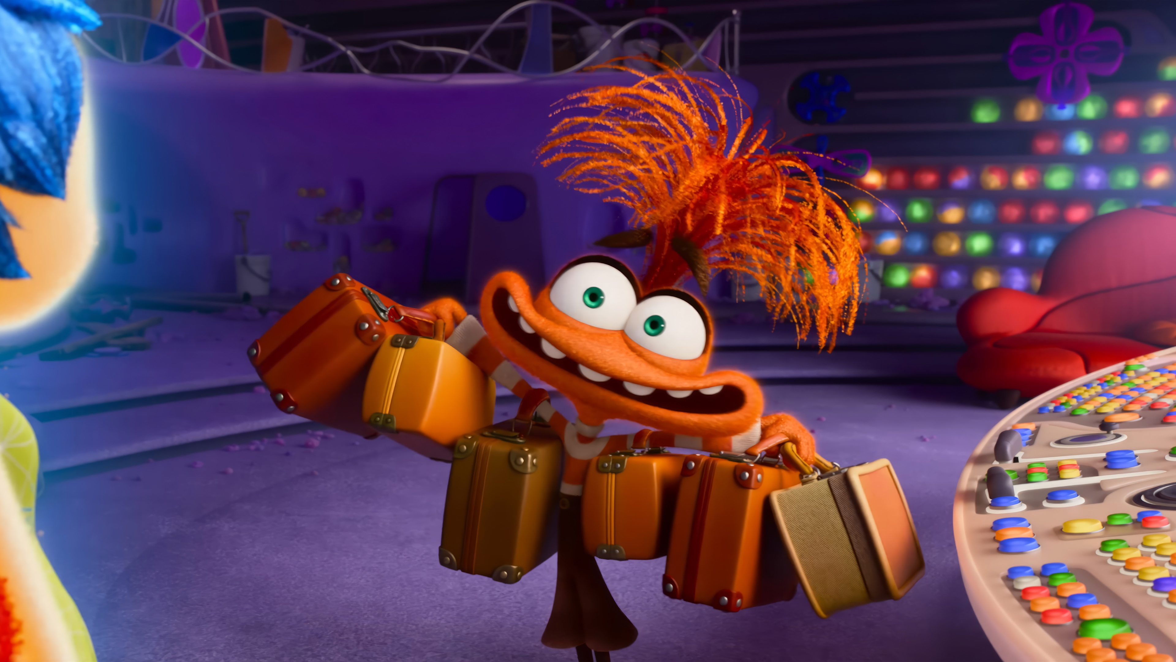 Inside Out 2: Anxiety with Luggage HD Wallpaper