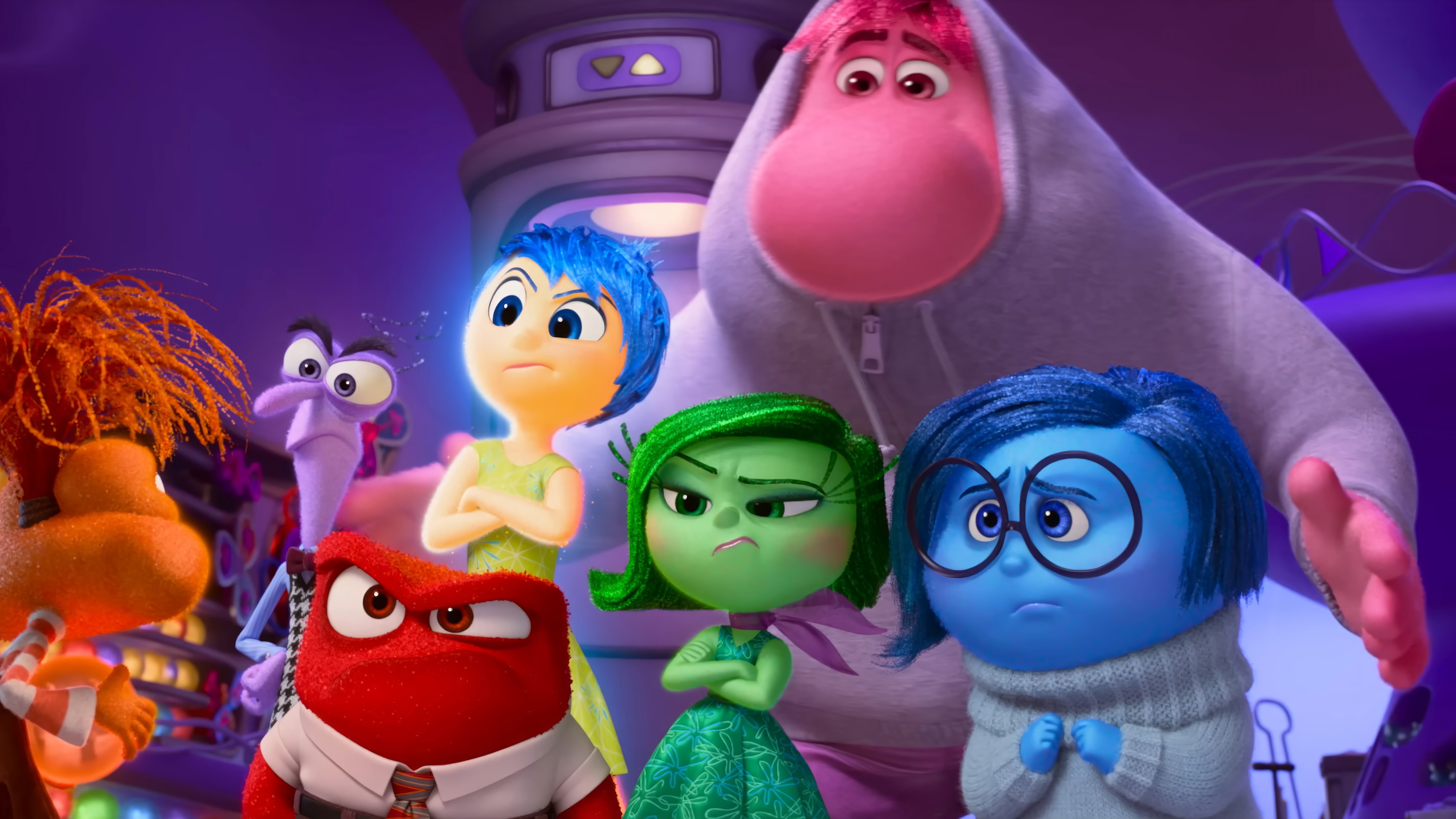 Inside Out 2 Characters: Joy, Sadness, Disgust, Anger, Fear HD Wallpaper