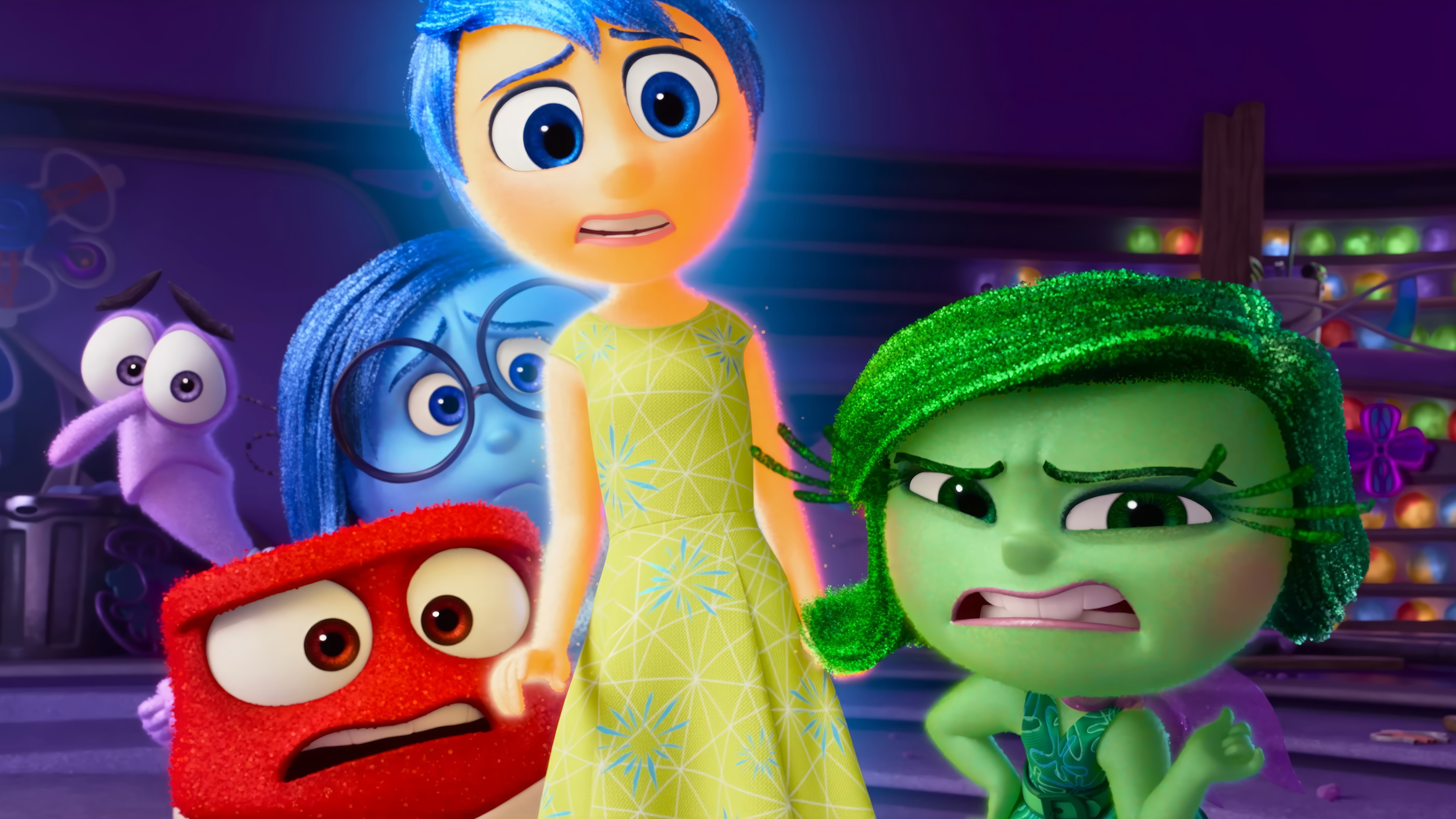 Inside Out 4K: Joy, Sadness, Fear, Anger, and Disgust HD Wallpaper