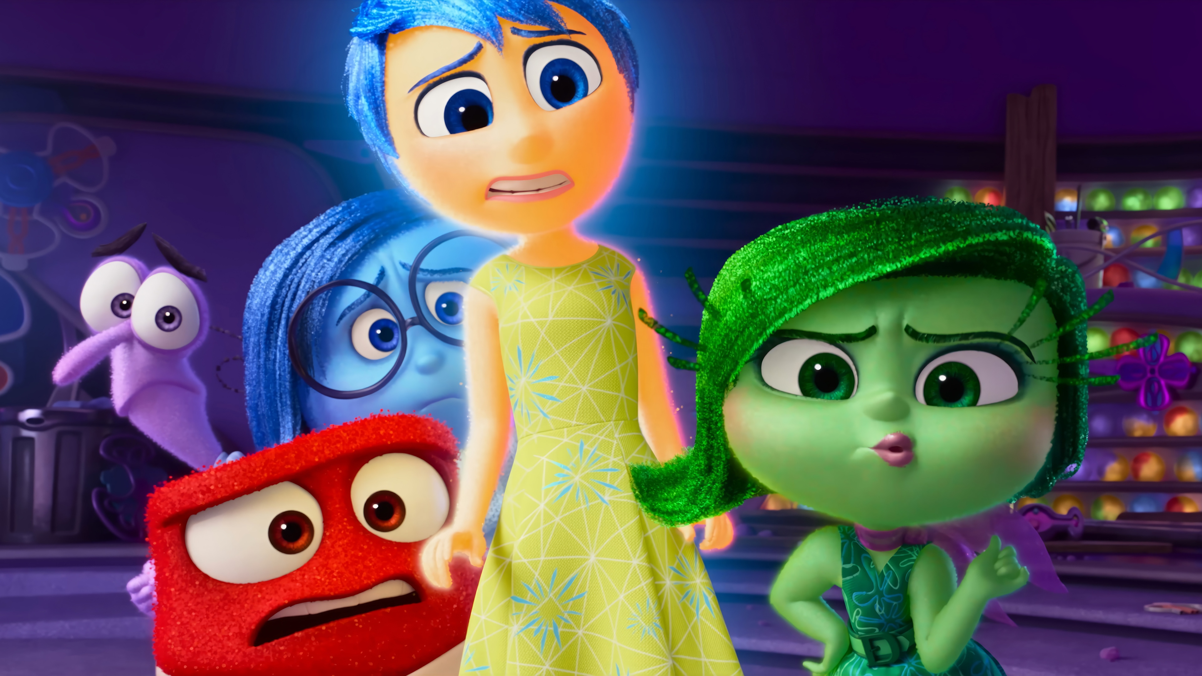 Inside Out 4K: Joy, Disgust, Anger, Sadness, and Fear HD Wallpaper