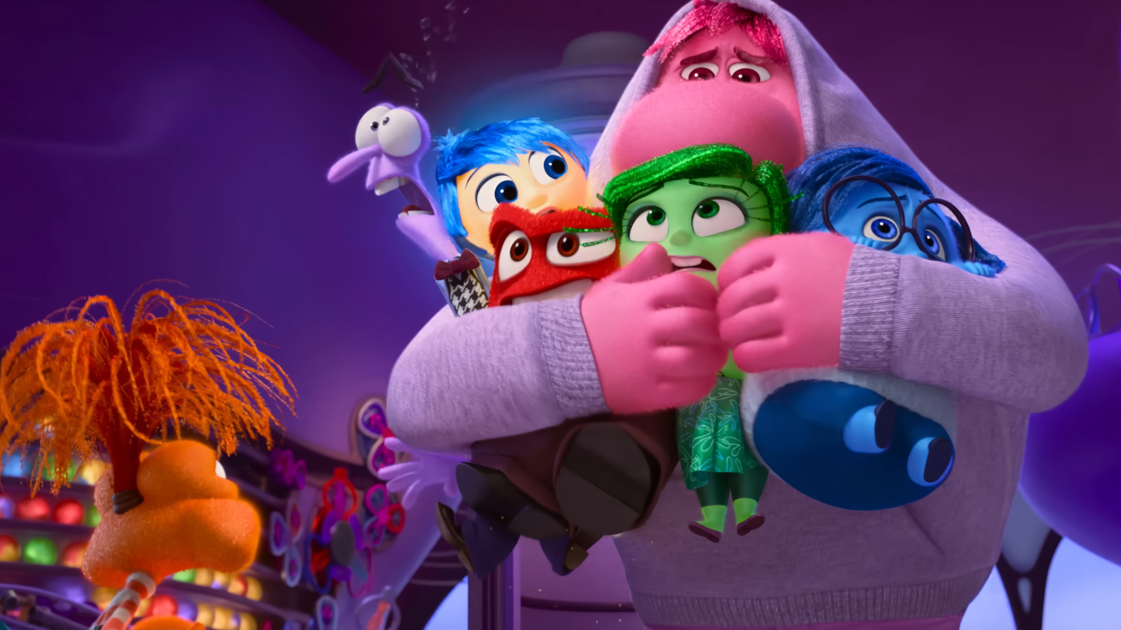 Inside Out 4K: Fear, Joy, Disgust, Anger, Sadness, and Embarrassment HD Wallpaper